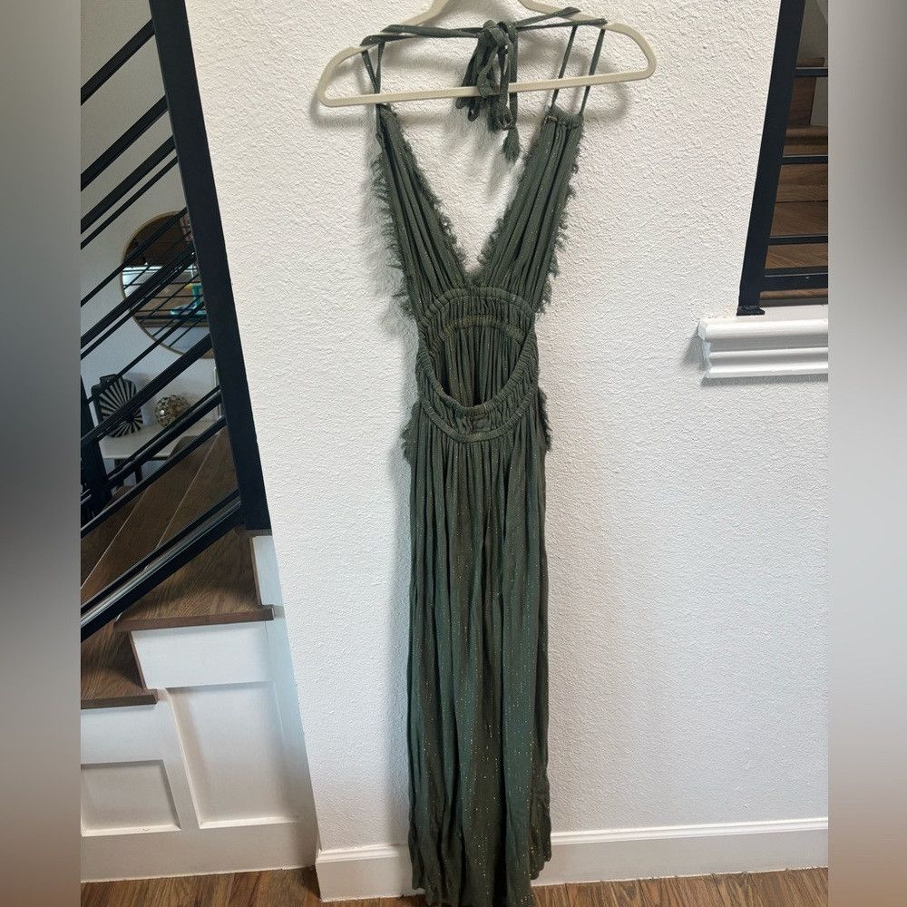 Other Boho Green and Gold Fringe Festival Dress Size S / US 4 / IT 40 - 2 Thumbnail