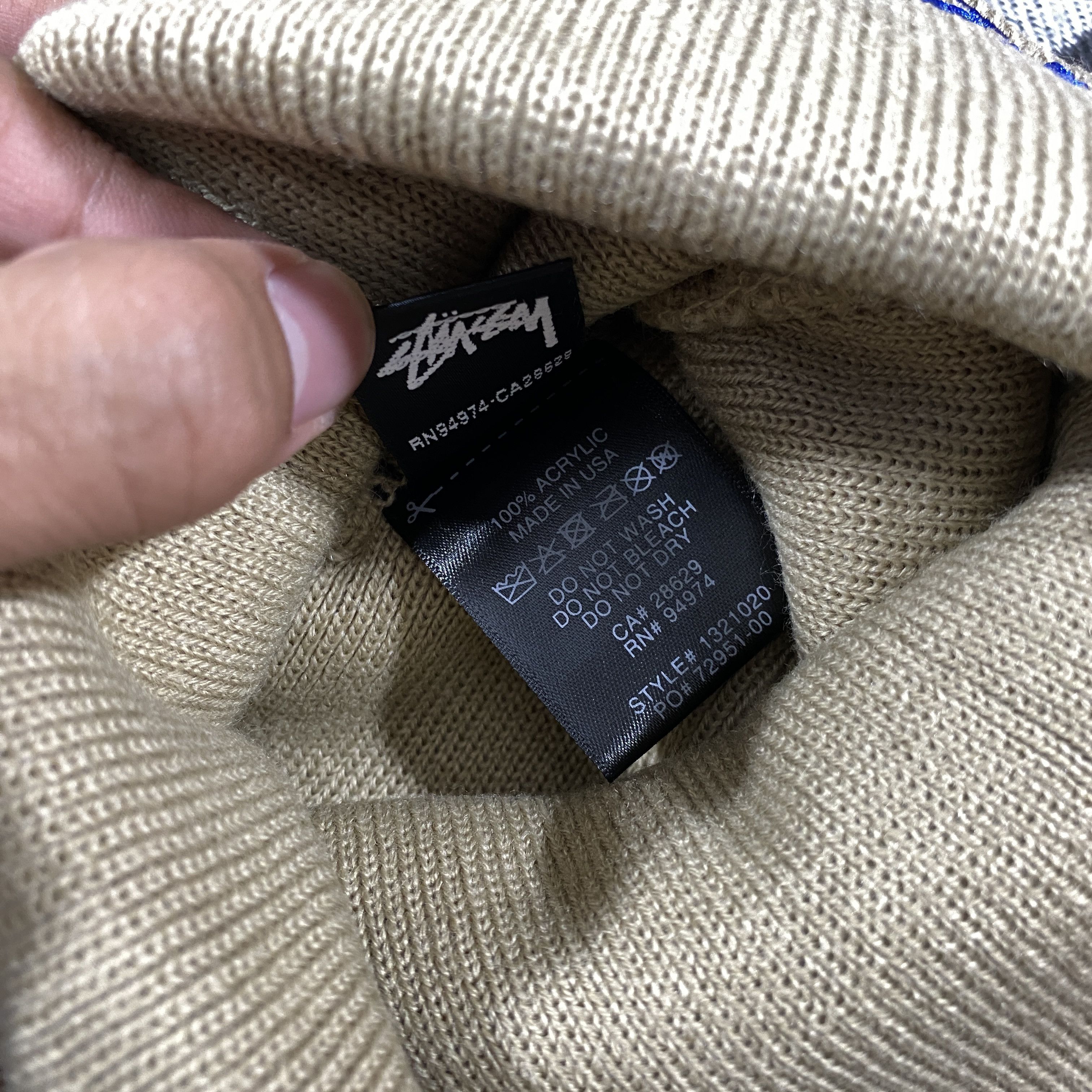 Stussy STUSSY STOCK LOGO BEANIE HAT CREAM Size ONE SIZE - 6 Thumbnail