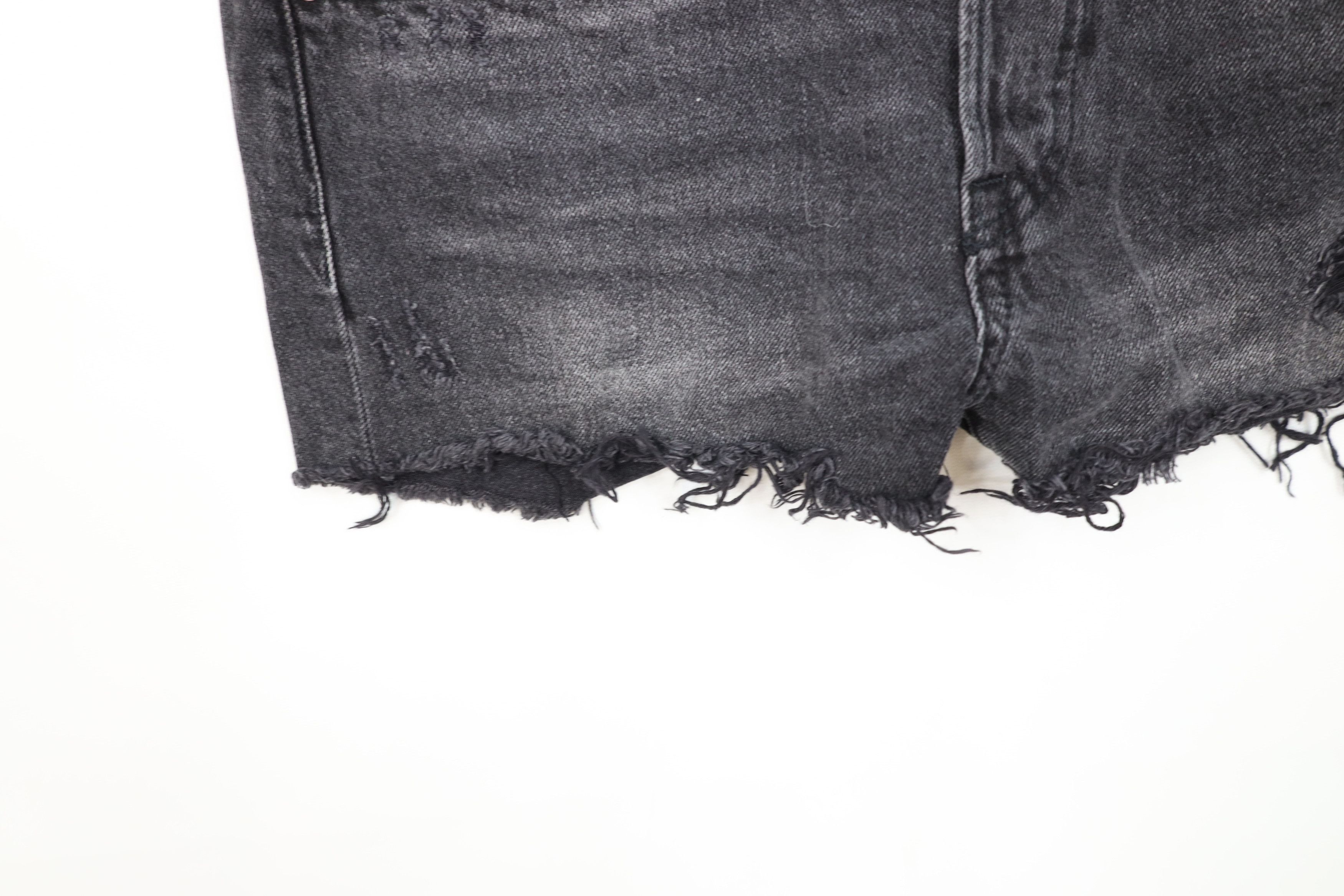 Levi's Vintage Y2K Levis 501xx Fly Cut Off Denim Jean Shorts Black Size 28" / US 6 / IT 42 - 5 Thumbnail