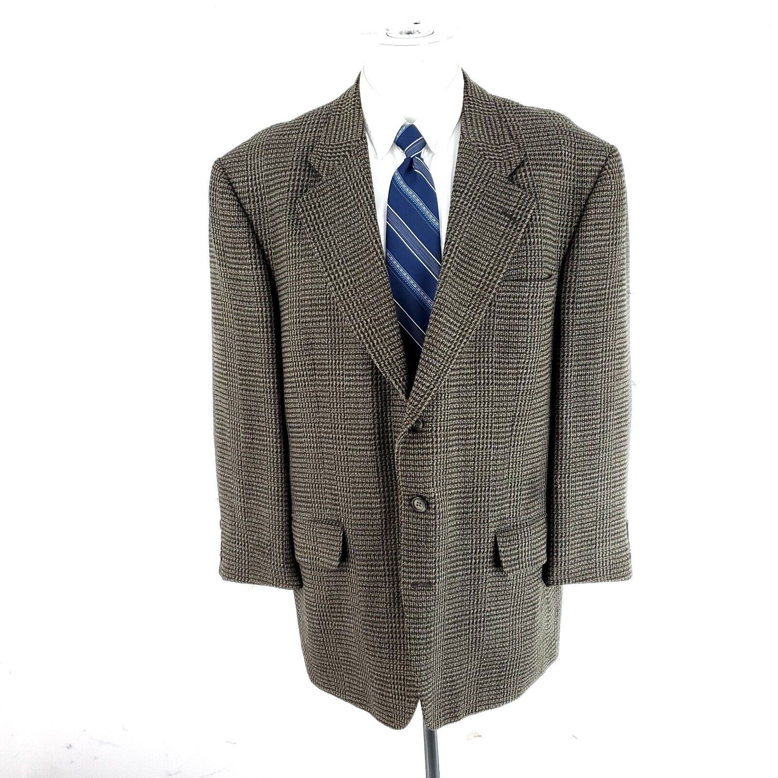 Stafford Stafford Options Worsted Wool Tweed 3 Button Sport Coat 46R Size 46R - 3 Thumbnail