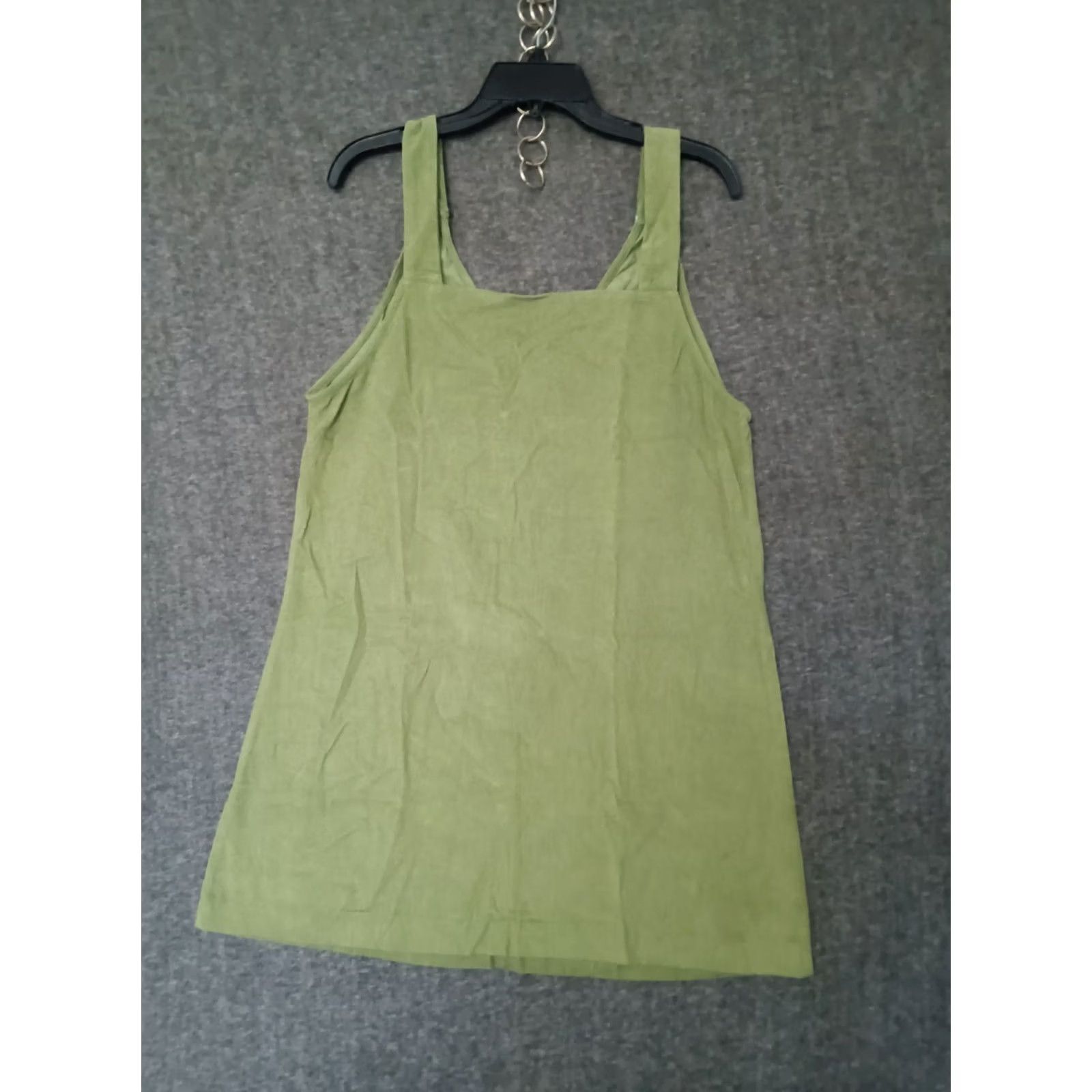 Vintage Nike Wild Fable Tank Top Shirt Womens L Green 100% Cotton Square Neck Sleeveless Breathable Lightweight Summer Beach Slimming Comfort Size L / US 10 / IT 46 - 2 Thumbnail