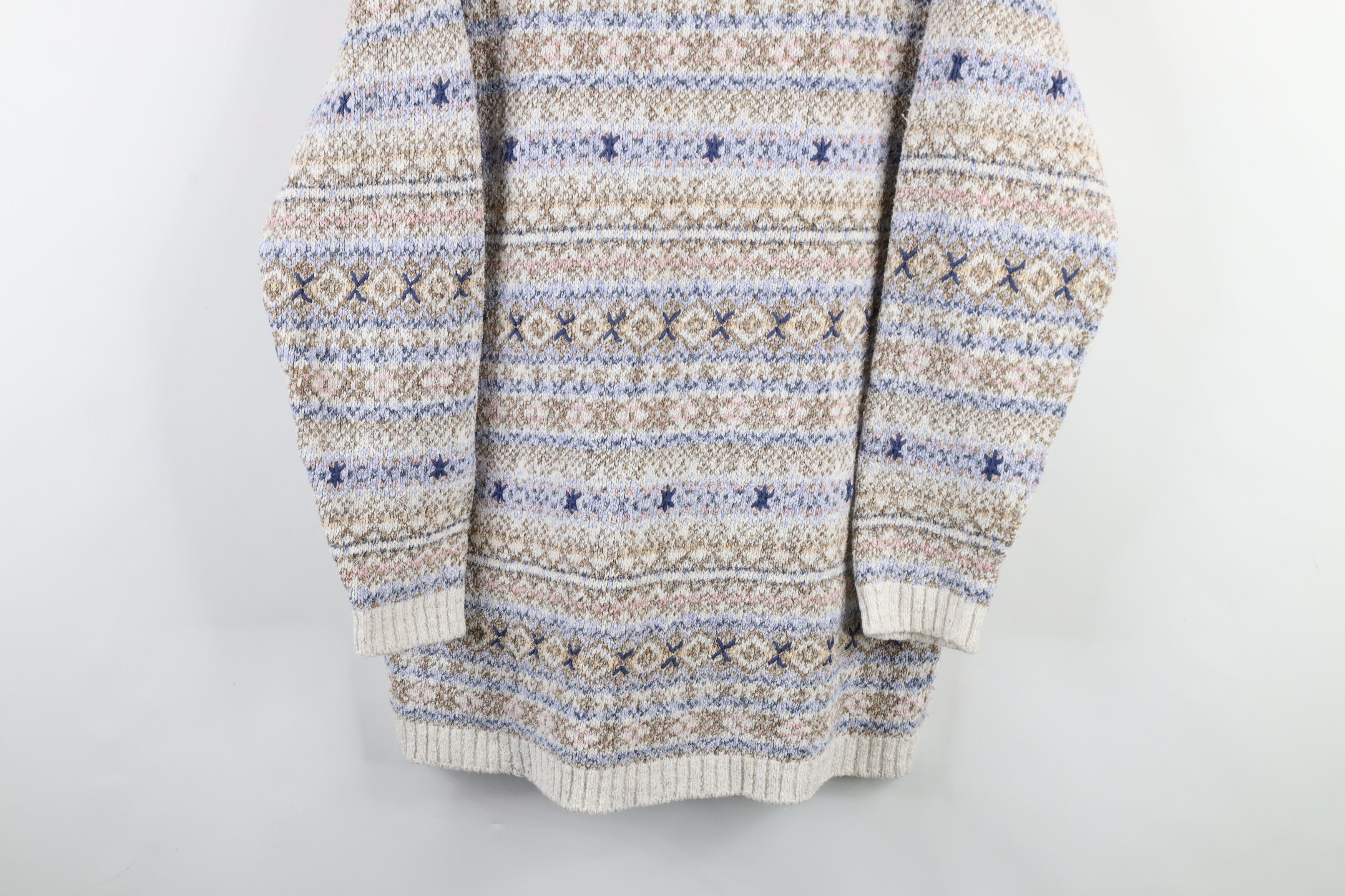 Vintage Vintage 90s Streetwear Pastel Fair Isle Tunic Sweater Size XL / US 12-14 / IT 48-50 - 3 Thumbnail