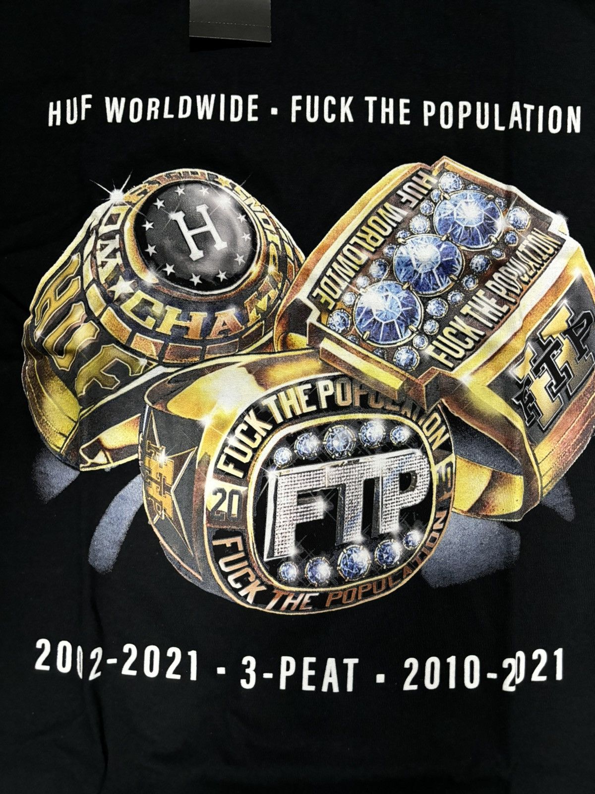 Fuck The Population × Huf FTP x Huf 3 Peat Tee Size US M / EU 48-50 / 2 - 2 Thumbnail