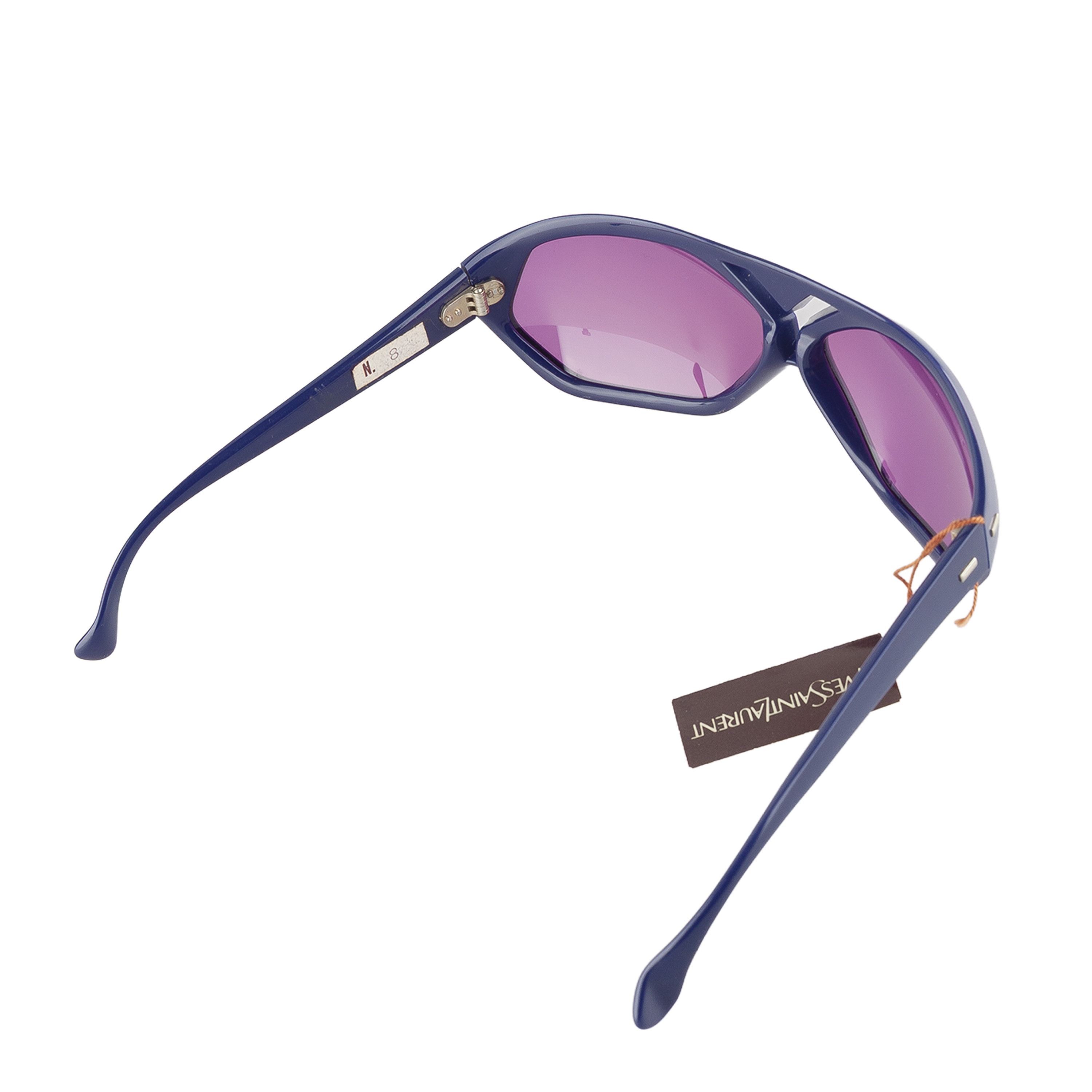 Yves Saint Laurent YSL Yves Saint Laurent RARE 80's Navy Sunglasses Size ONE SIZE - 9 Thumbnail