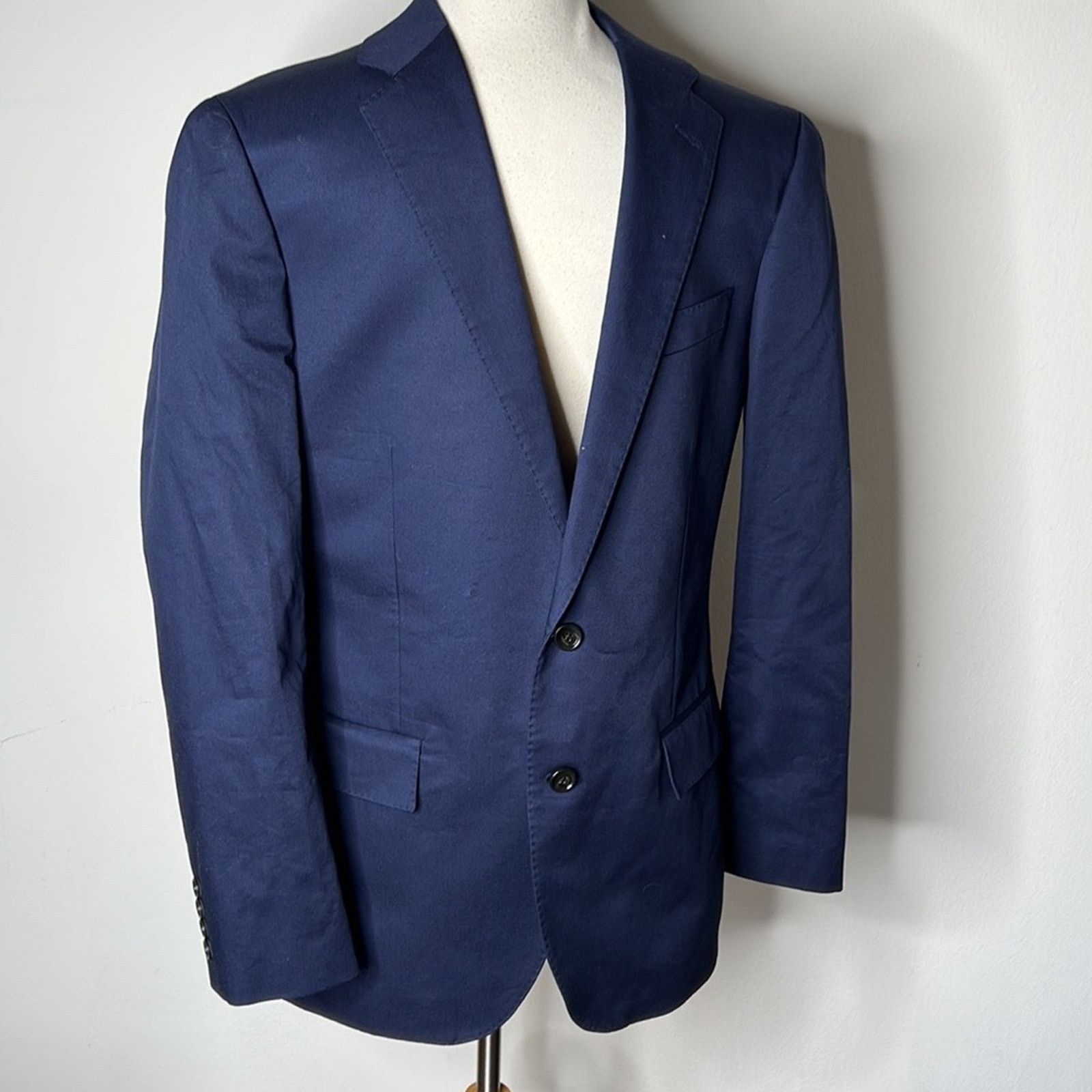 J.Crew J. Crew Navy Ludlow Slim Fit Italian Chino Jacket Size 40R - 3 Thumbnail