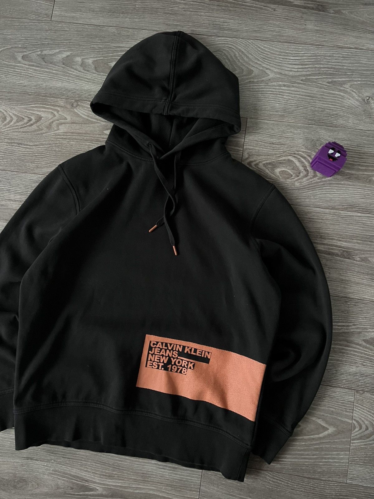 Calvin Klein Calvin Klein Jeans Box Patch Printed Logo Black Mens Hoodie Size US XL / EU 56 / 4 - 7 Thumbnail