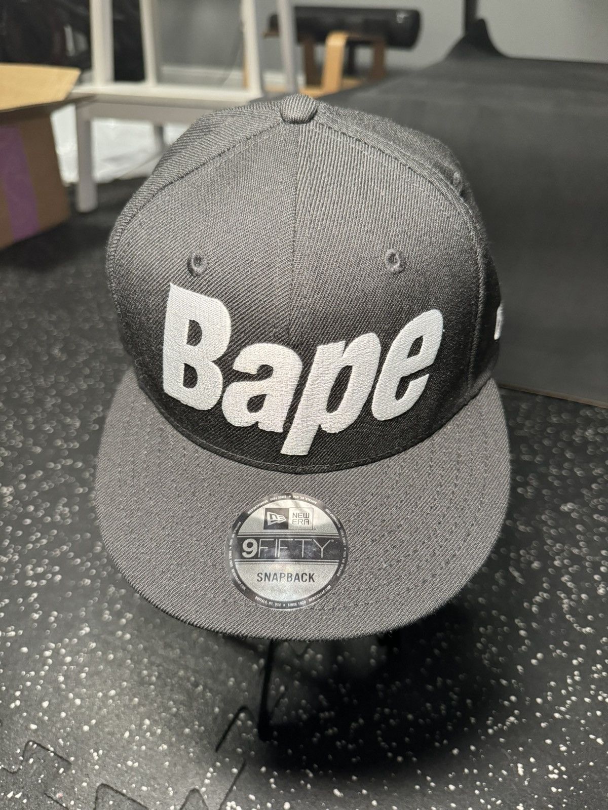image of Bape x New Era Snapback Cap in Black, Men's
