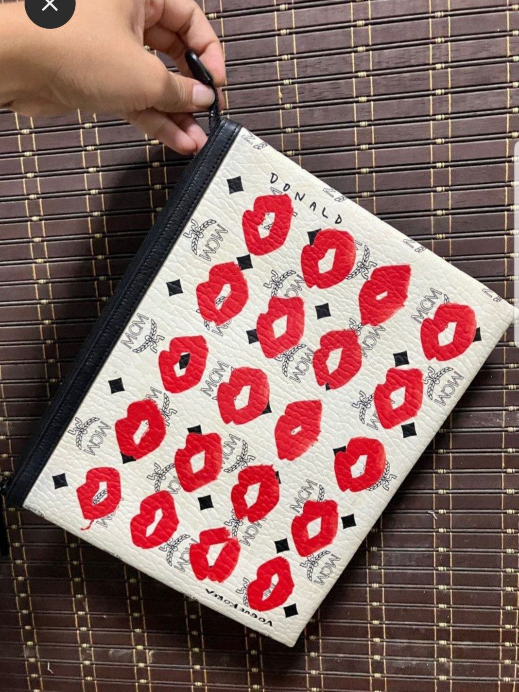 MCM MCM White Visetos X Vogue Korea Leather Clutch Bag Red Size ONE SIZE - 1 Thumbnail