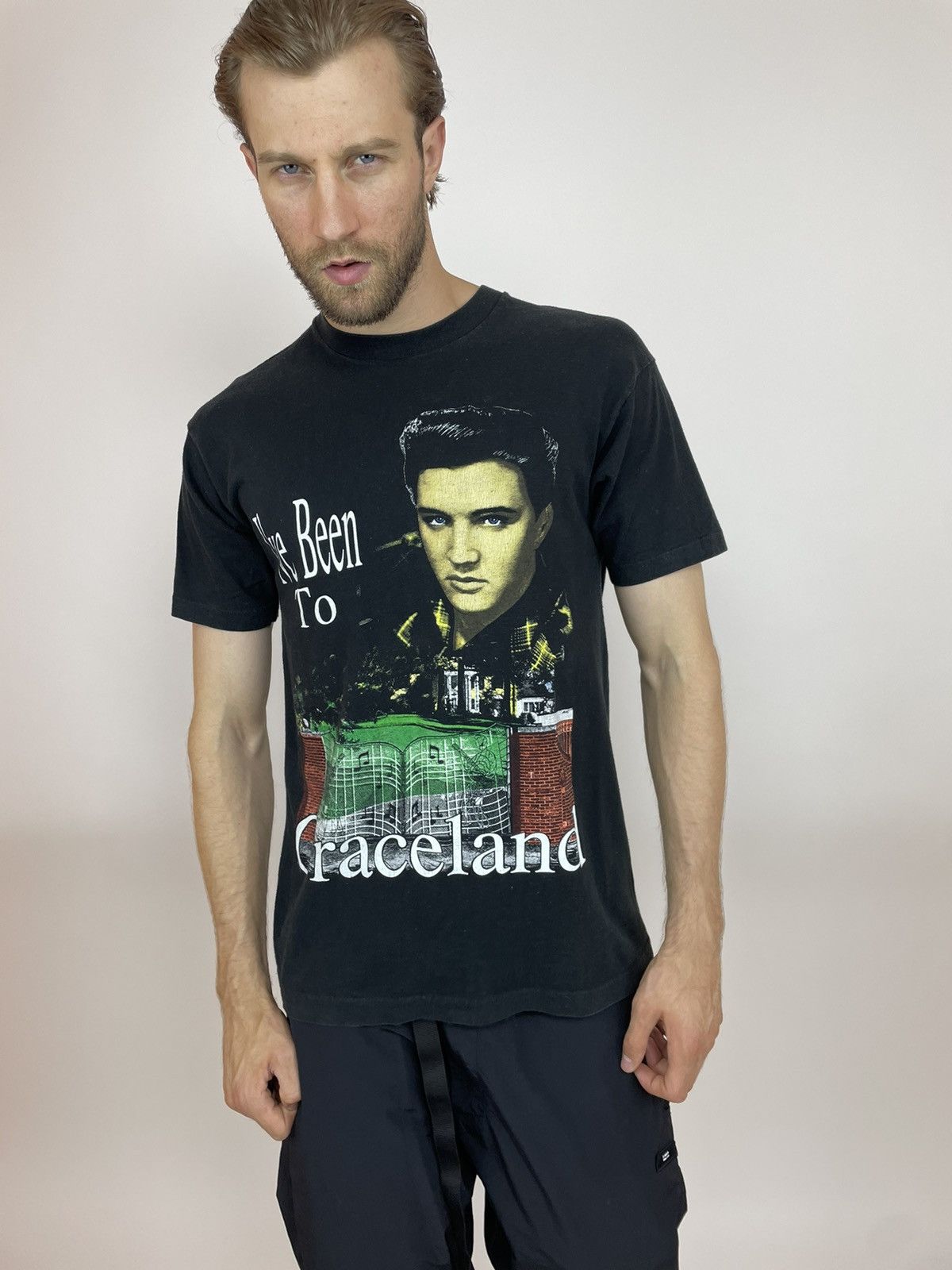 Fruit Of The Loom × Vintage VTG Fruit of the Loom I’ve Been Too Graceland Elvis Presley Size US L / EU 52-54 / 3 - 3 Thumbnail