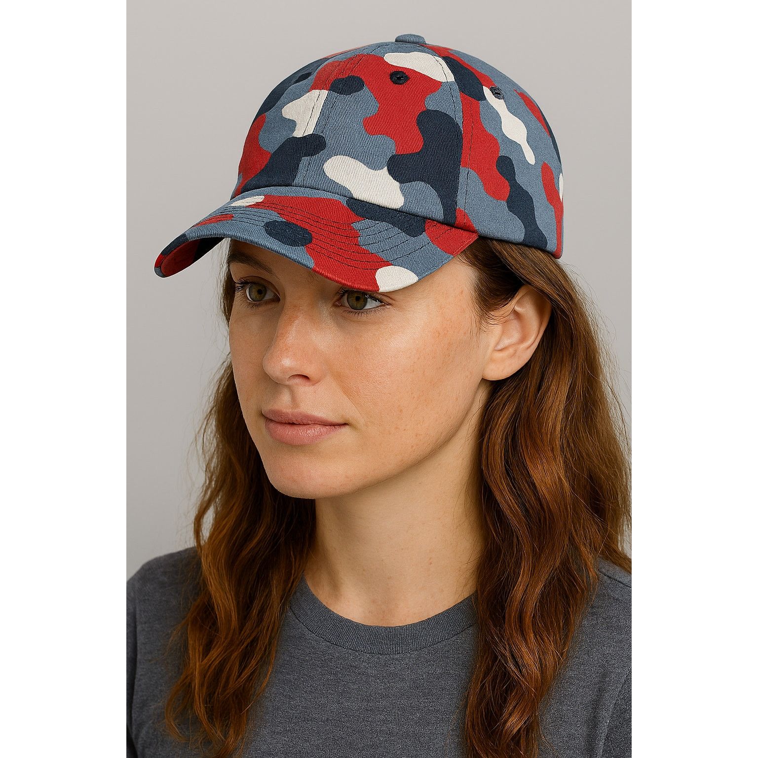 Other Baseball Cap - Adjustable - Red/White/Gray/Black Patterned Size ONE SIZE - 4 Thumbnail
