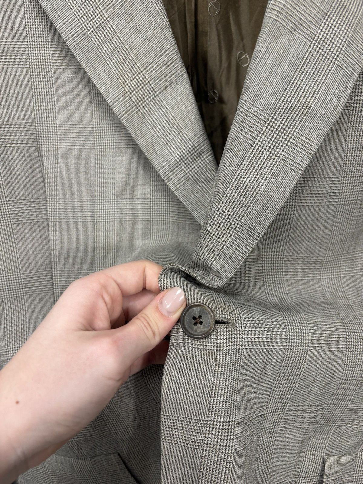Christian Dior Monsieur Vintage Christian Dior 2-Button Checkered Wool Blazer Jacket Size 48R - 7 Thumbnail