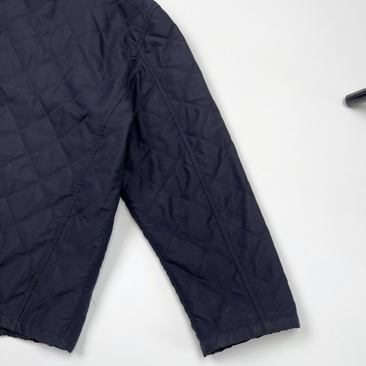 Burberry London Vintage Navy Nova Check Plaid Quilted Jacket