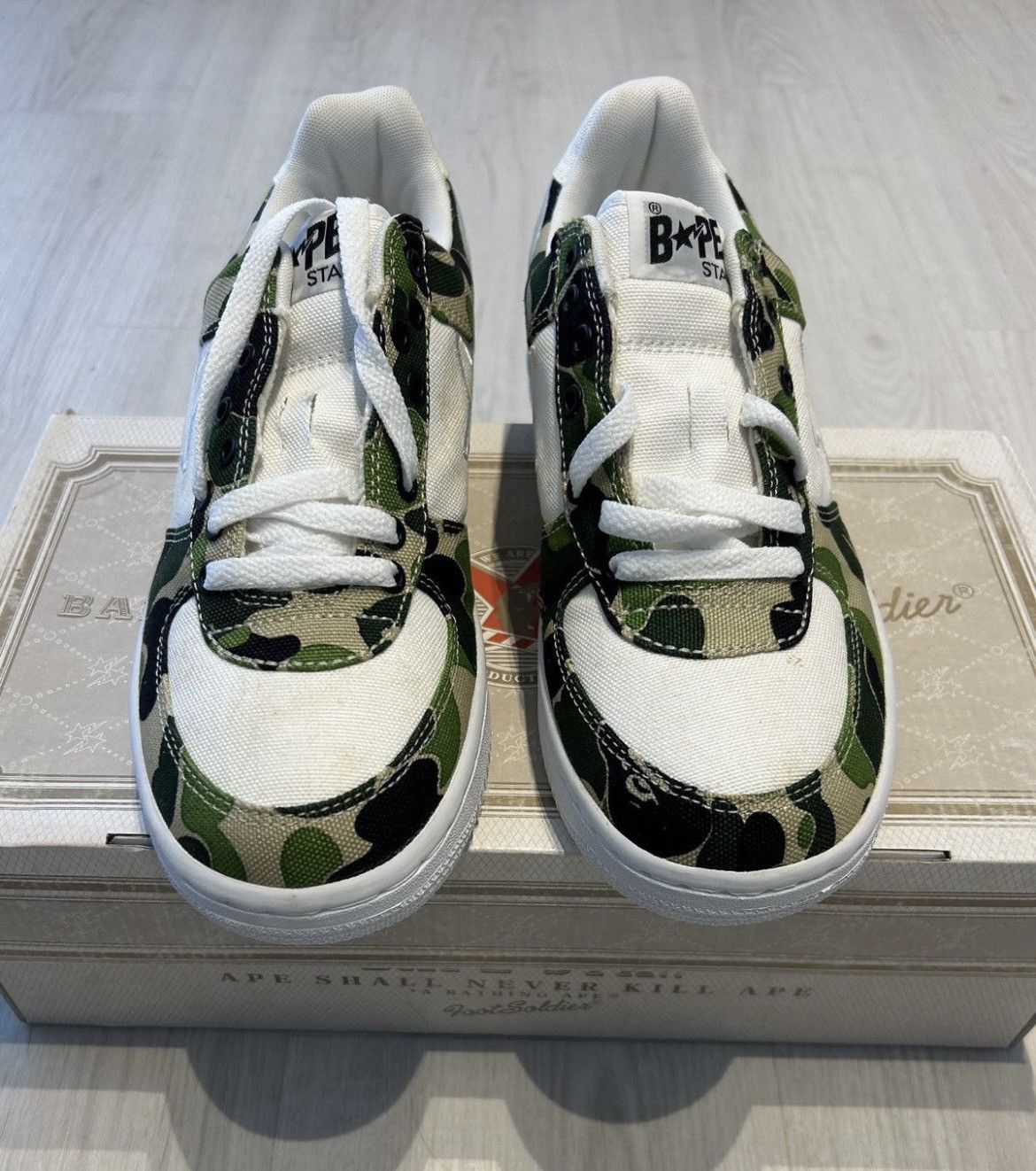 Bape RARE OG 2003 A BATHING APE GREEN ABC CAMO CANVAS BAPESTA Size US 9.5 / EU 42-43 - 1 Thumbnail