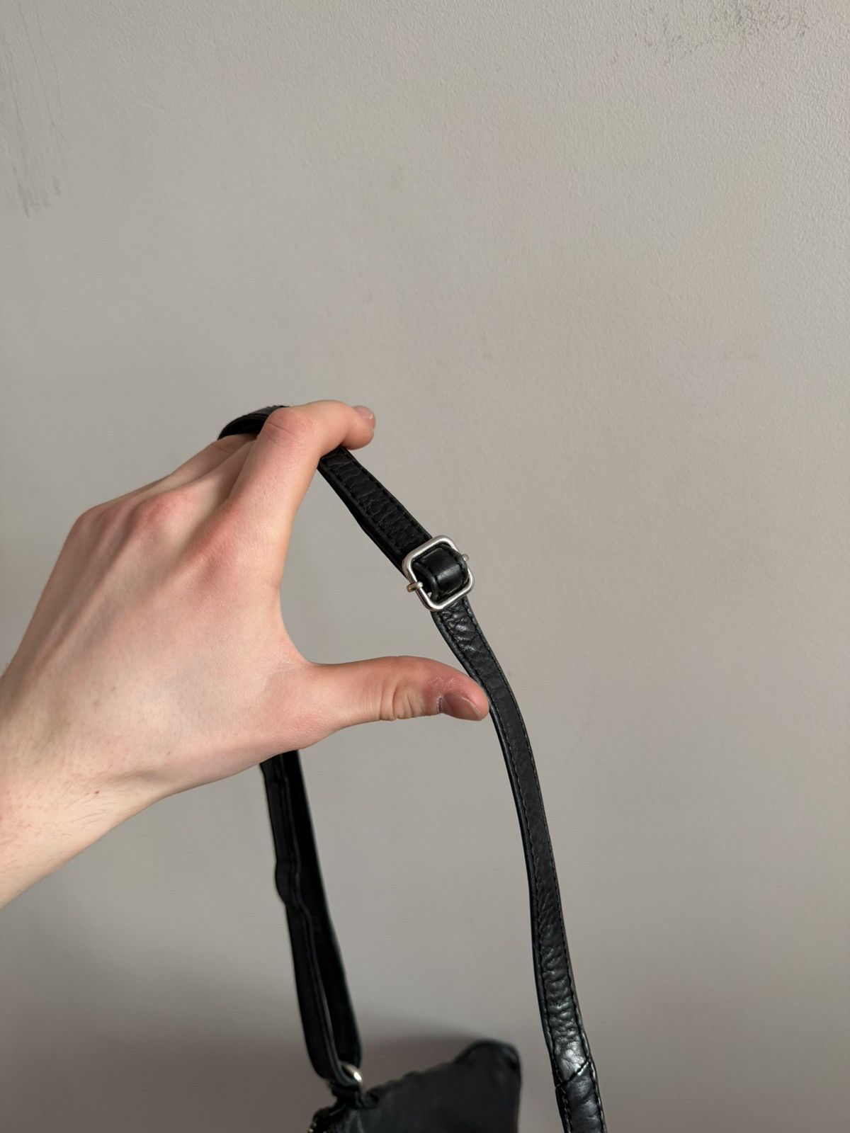 Vintage Vintage Black Leather Multi Zip Crossbody Bag Size ONE SIZE - 7 Thumbnail