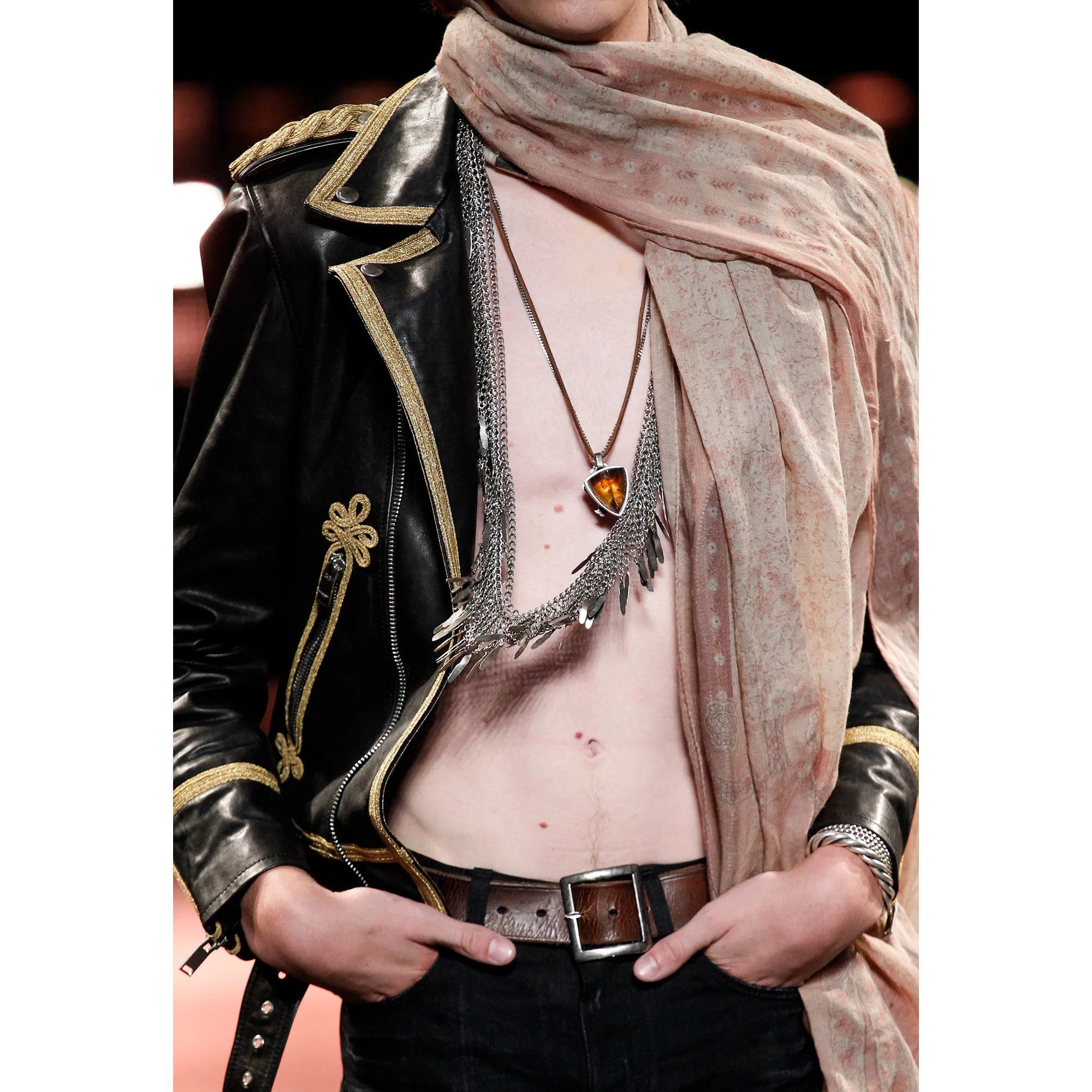 Hedi Slimane × Saint Laurent Paris Saint Laurent Floral Scarf Wool