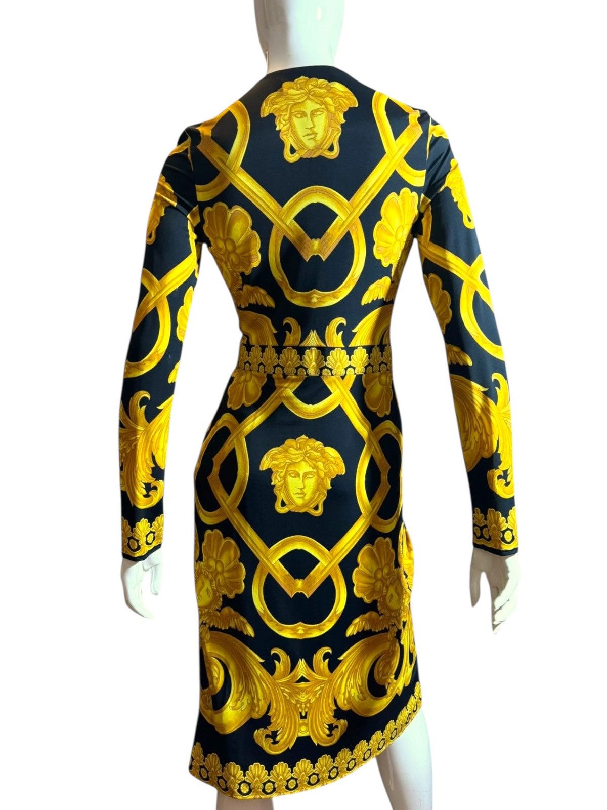 Versace Versace Baroque Jersey Dress w/ Draping & Slit Size M / US 6-8 / IT 42-44 - 5 Thumbnail