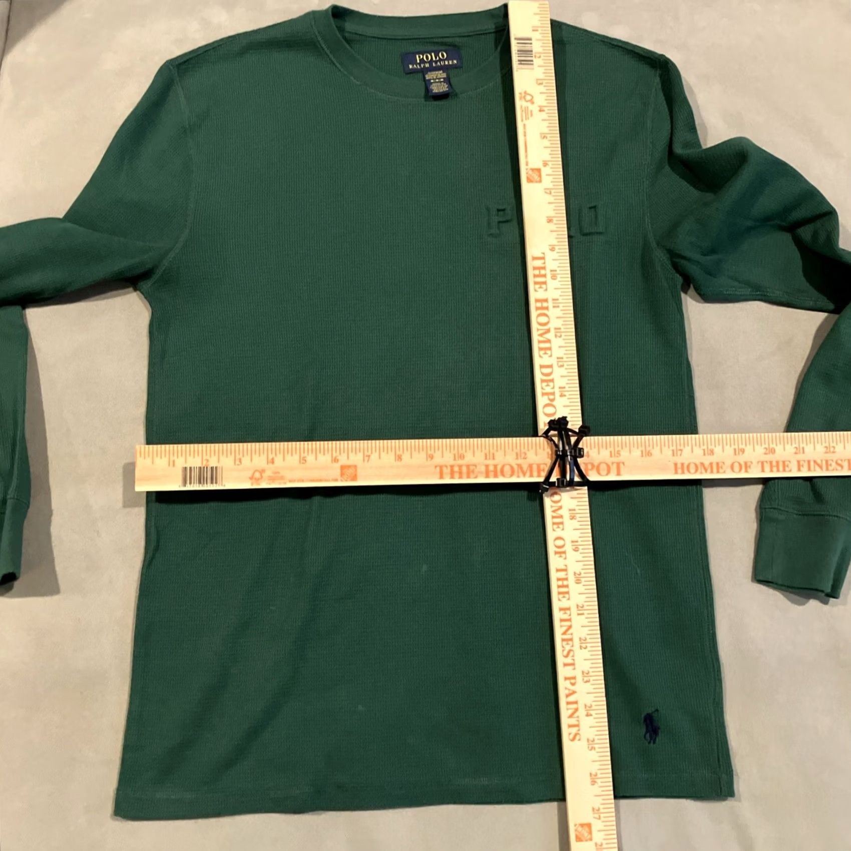 Ralph Lauren Ralph Lauren Green Thermal Waffle Knit Long Sleeve Shirt M Men Embossed Logo Crew Neck T-Shirt Size US M / EU 48-50 / 2 - 4 Thumbnail