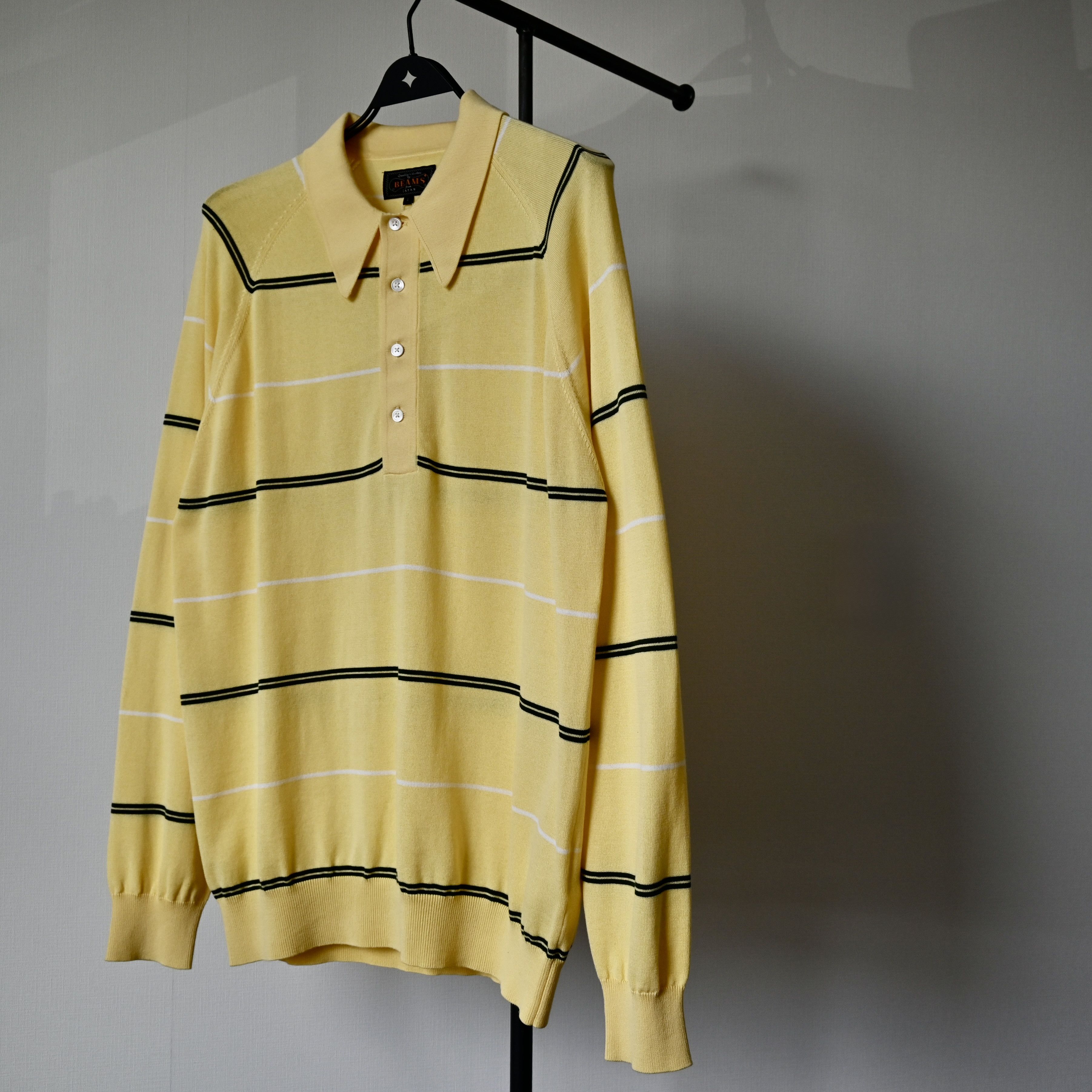 Beams Plus UNUSED, BEAMS Plus striped cotton knit polo Size US L / EU 52-54 / 3 - 16 Thumbnail