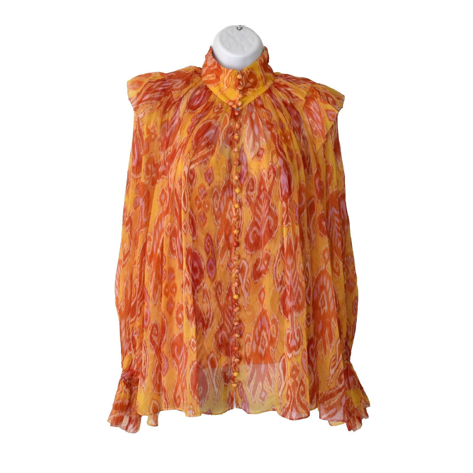 NEW ZIMMERMANN Ikat Chiffon Brightside Blouse Top 2pc Set
