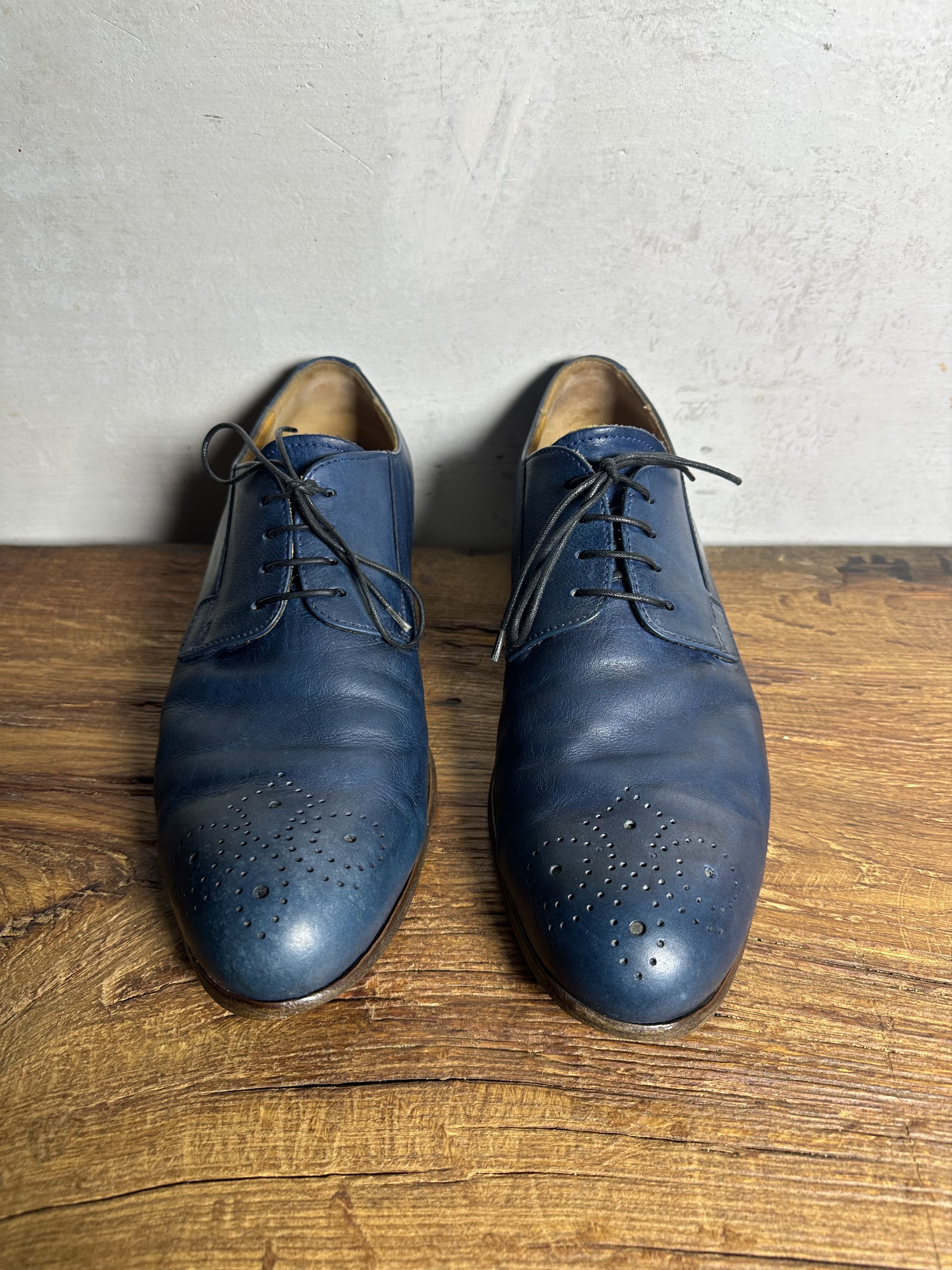 MoMA Moma Blue Lace-Up Shoes Size US 12 / EU 45 - 9 Thumbnail