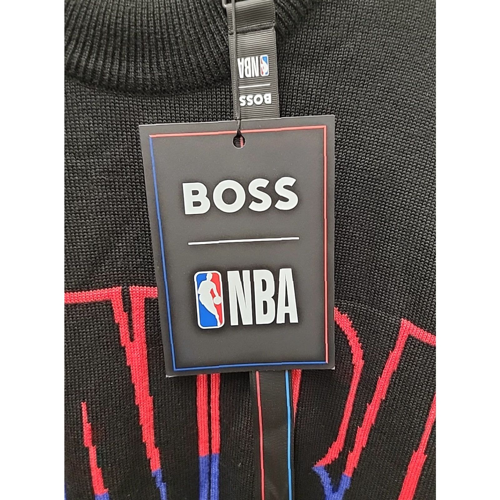 Hugo Boss NWT Hugo Boss x NBA Jumper Mens M Black Knit Wool Blend Logo Crew Neck Regular Pullover Seasonal All Seasons Size US M / EU 48-50 / 2 - 4 Thumbnail