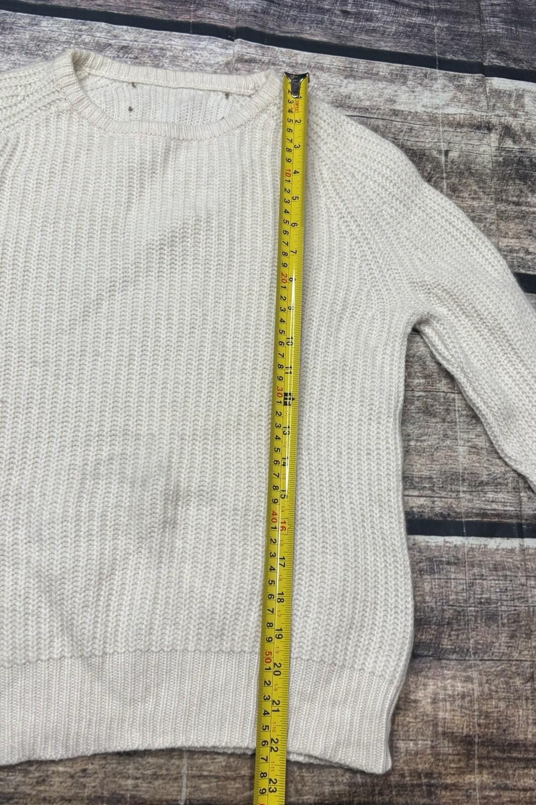 The Unbranded Brand Cashmere Sweater Womens XS Ivory Crew Neck Pullover Chunky Size XS / US 0-2 / IT 36-38 - 8 Thumbnail