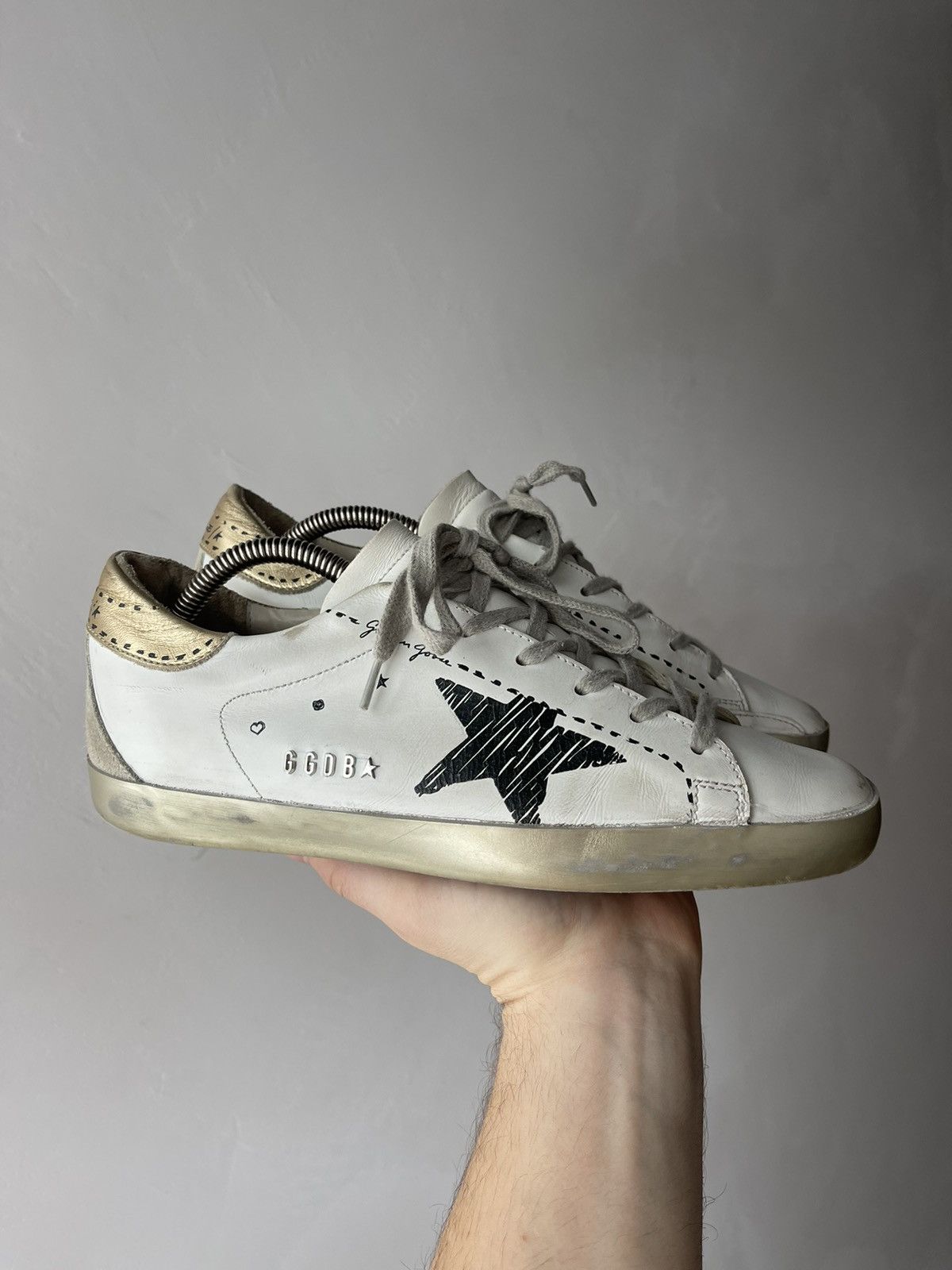 Golden Goose Golden Goose Super-Star Sneakers White Gold Glitter Star 39 Size US 9 / IT 39 - 2 Thumbnail