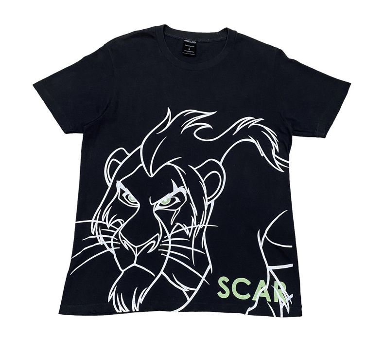 Disney 🔥RARE🔥 DISNEY SCAR OVERPRINT CARTOON T SHIRT | Grailed