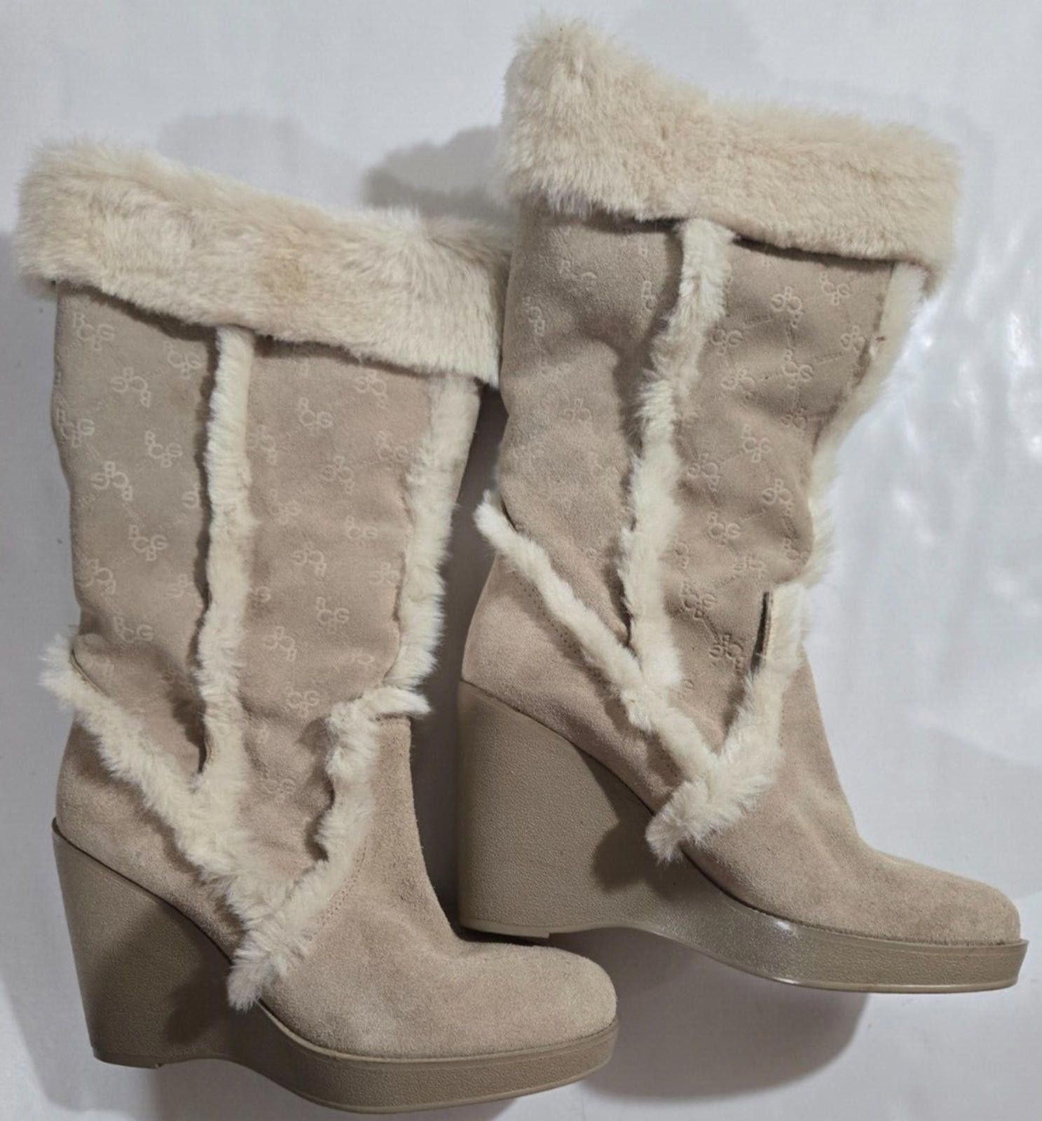 Bcbgmaxazria BCBG Women's Boots Snow, Fur, Y2K Vintage Wedge Size 8 - 9.5 Size US 8 / IT 38 - 1 Thumbnail