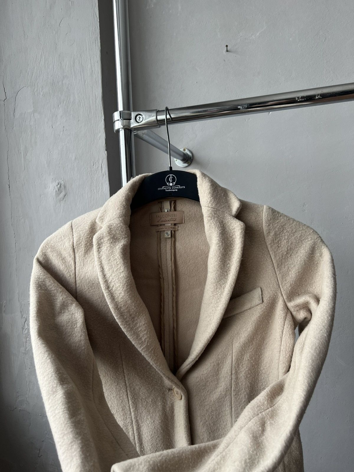 Falcone FALCONERI MADE IN ITALY CREAM WOMEN WOOL LUXURY COAT SIZE XS Size XS / US 0-2 / IT 36-38 - 7 Thumbnail