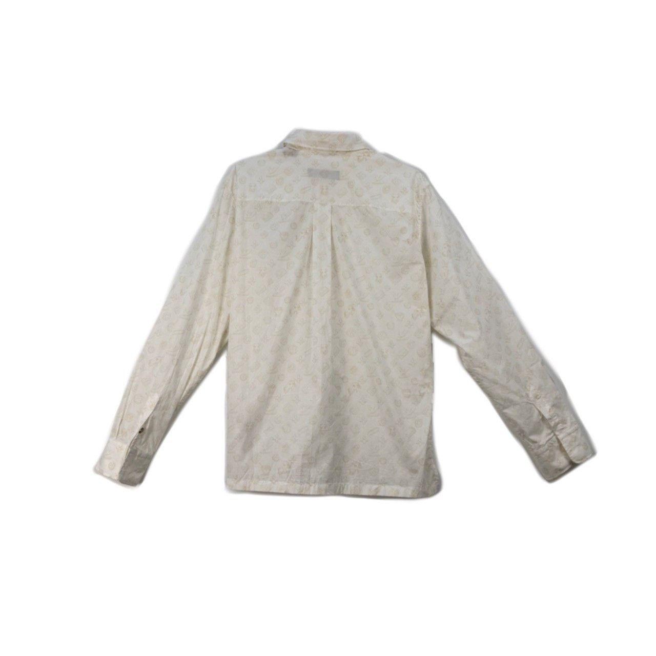 Louis Vuitton Louis Vuitton Beige shirt with full printed logo and embroi Size US S / EU 44-46 / 1 - 2 Thumbnail