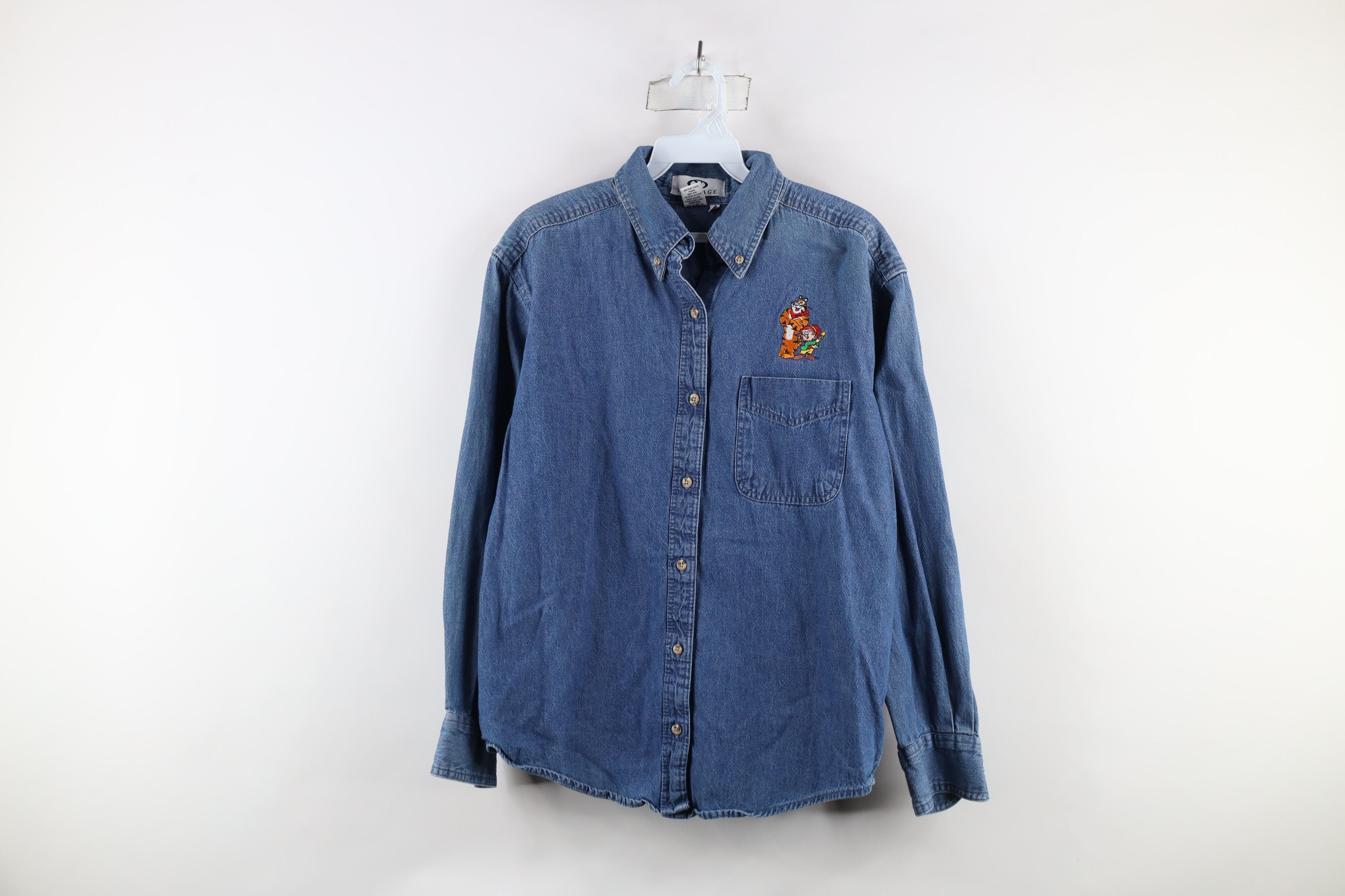 Vintage Vintage 90s Tony the Tiger Keebler Elf Denim Button Shirt Size S / US 4 / IT 40 - 1 Thumbnail