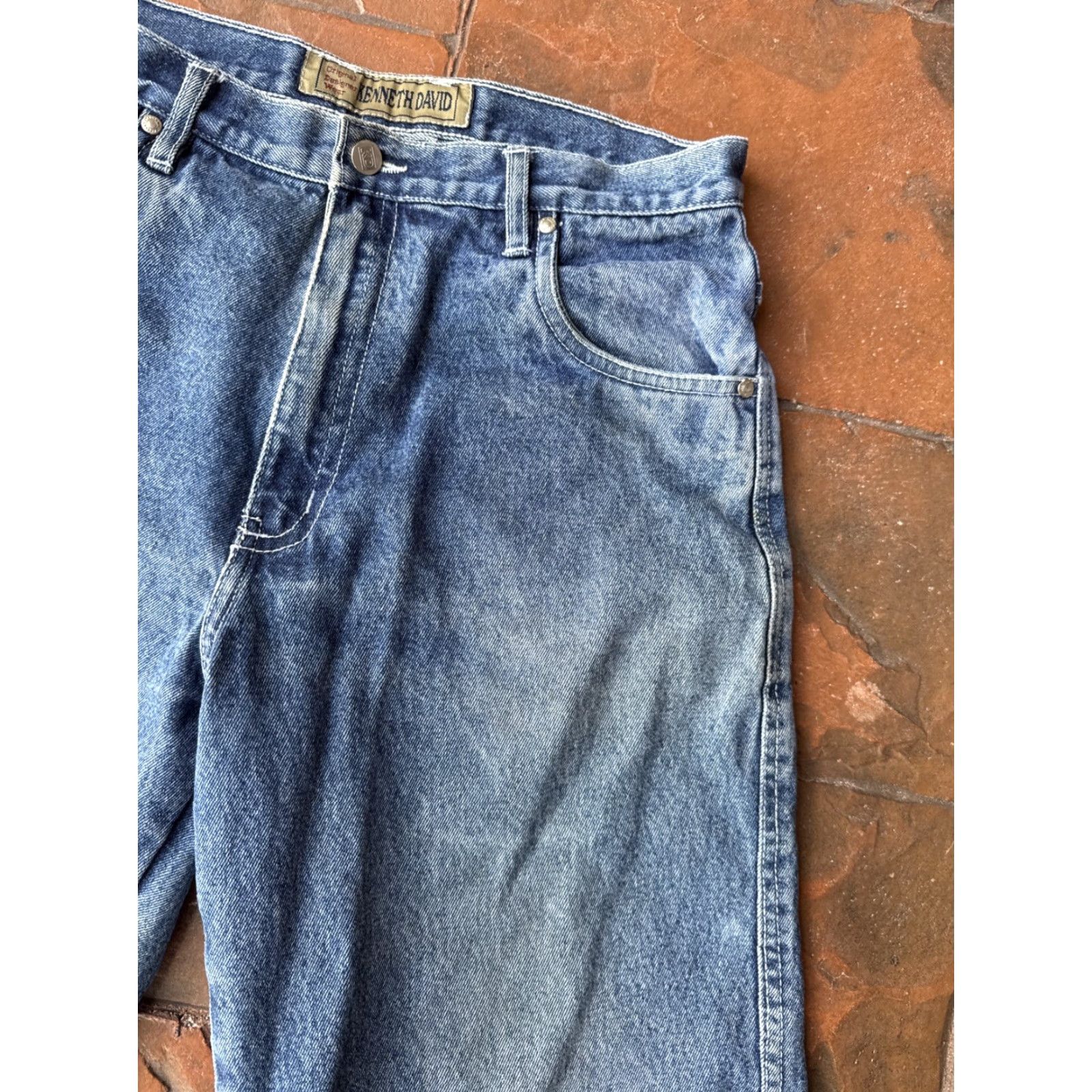 Vintage VINTAGE Kenneth David Baggy Jean Shorts 32x13 Men Jeans Denim Blue Grunge 90s Baggy Shorts Size US 32 / EU 48 - 5 Thumbnail