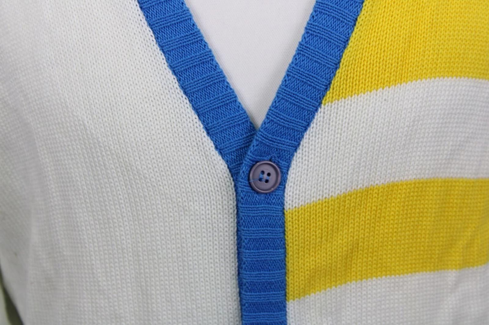 Ermenegildo Zegna Ermenegildo Zegna White Striped Cardigan Sweater Size 50 Size US M / EU 48-50 / 2 - 5 Thumbnail