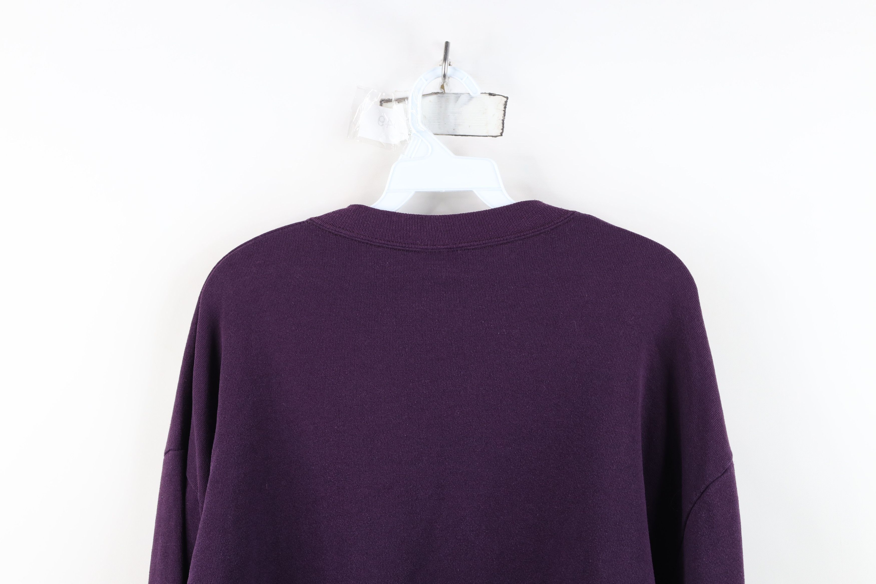 Vintage Vintage 90s Streetwear Blank Crewneck Sweatshirt Purple USA Size XL / US 12-14 / IT 48-50 - 12 Thumbnail
