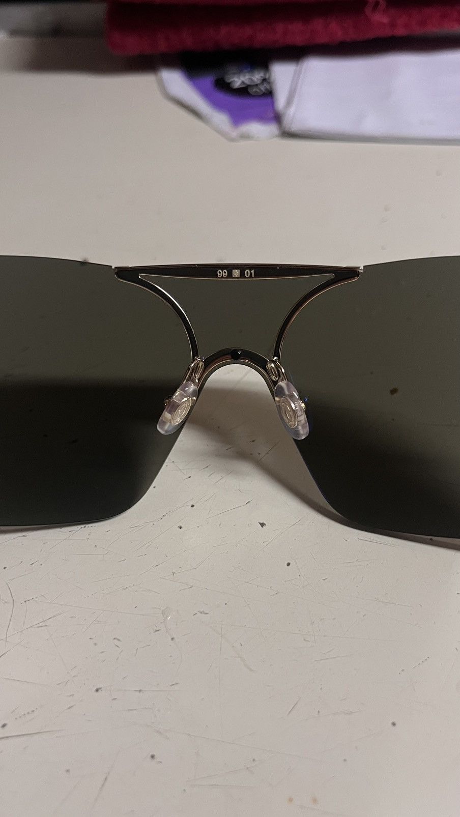 Cartier (New) CARTIER Sunglasses Shield Gold White Size ONE SIZE - 2 Thumbnail