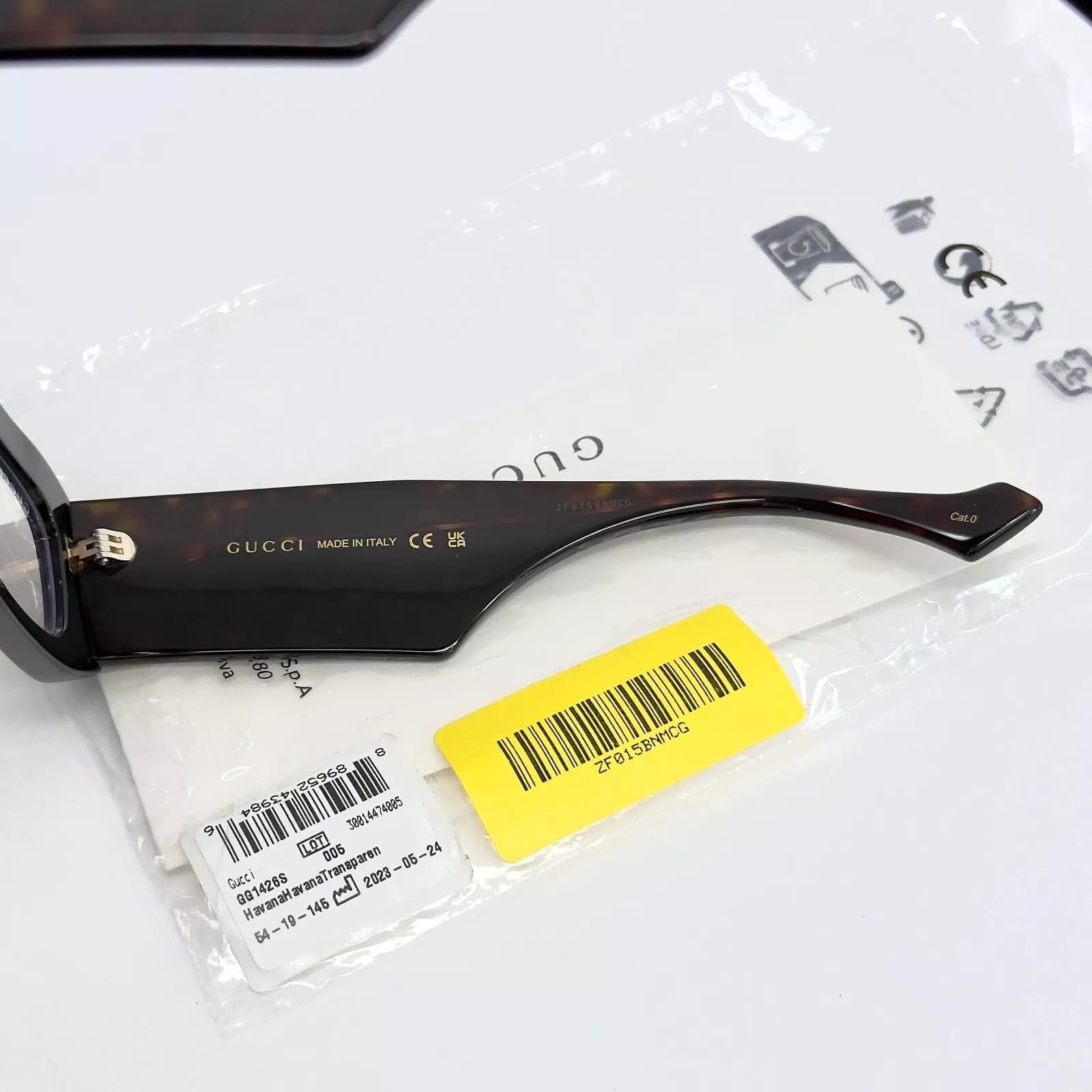 Gucci GUCCI 1426 Brown Clear Narrow Gg1426S Sunglasses 005 Size ONE SIZE - 9 Thumbnail