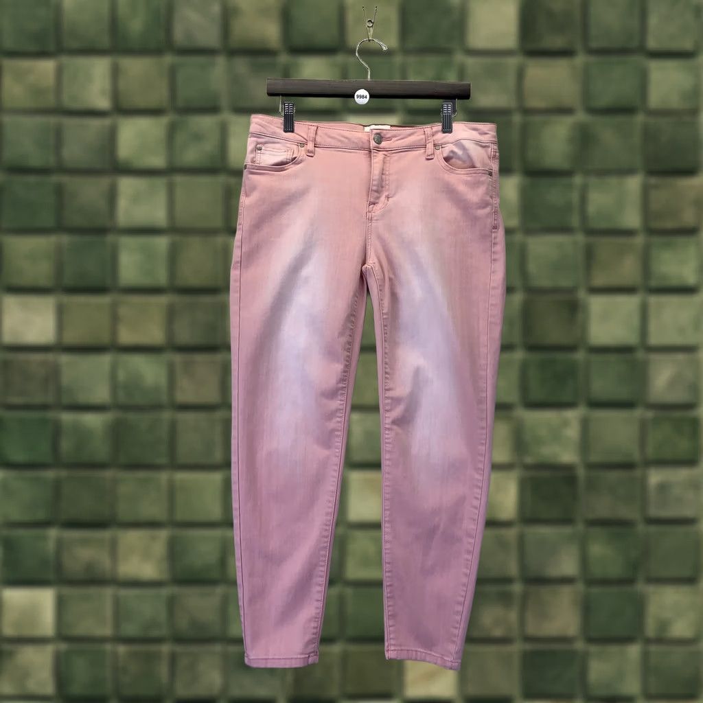 Vintage Celebrity Pink Distressed Wash Ankle Skinny Pink Stretch Womens Jegging Jeans Size 24" / US 00 / IT 34 - 1 Thumbnail