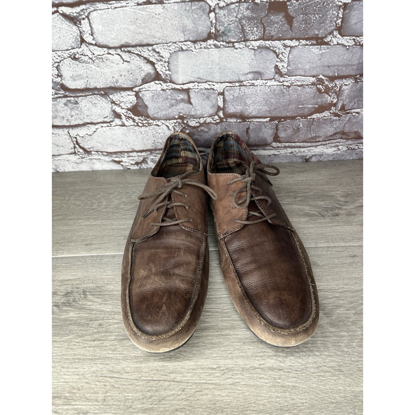 Bed Stu Bed Stu Distressed Brown Oiled Leather Lace Derby Oxfords Me Size US 10.5 / EU 43-44 - 5 Thumbnail