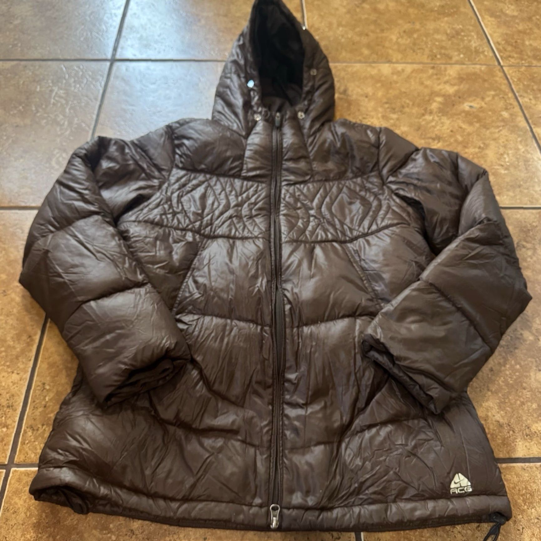 Nike ACG Nike ACG Goose Down Puffer Jacket Women’s XL Brown Zip Hooded Seasonal Outdoor Minimalist 550 Fill Size XL / US 12-14 / IT 48-50 - 2 Thumbnail