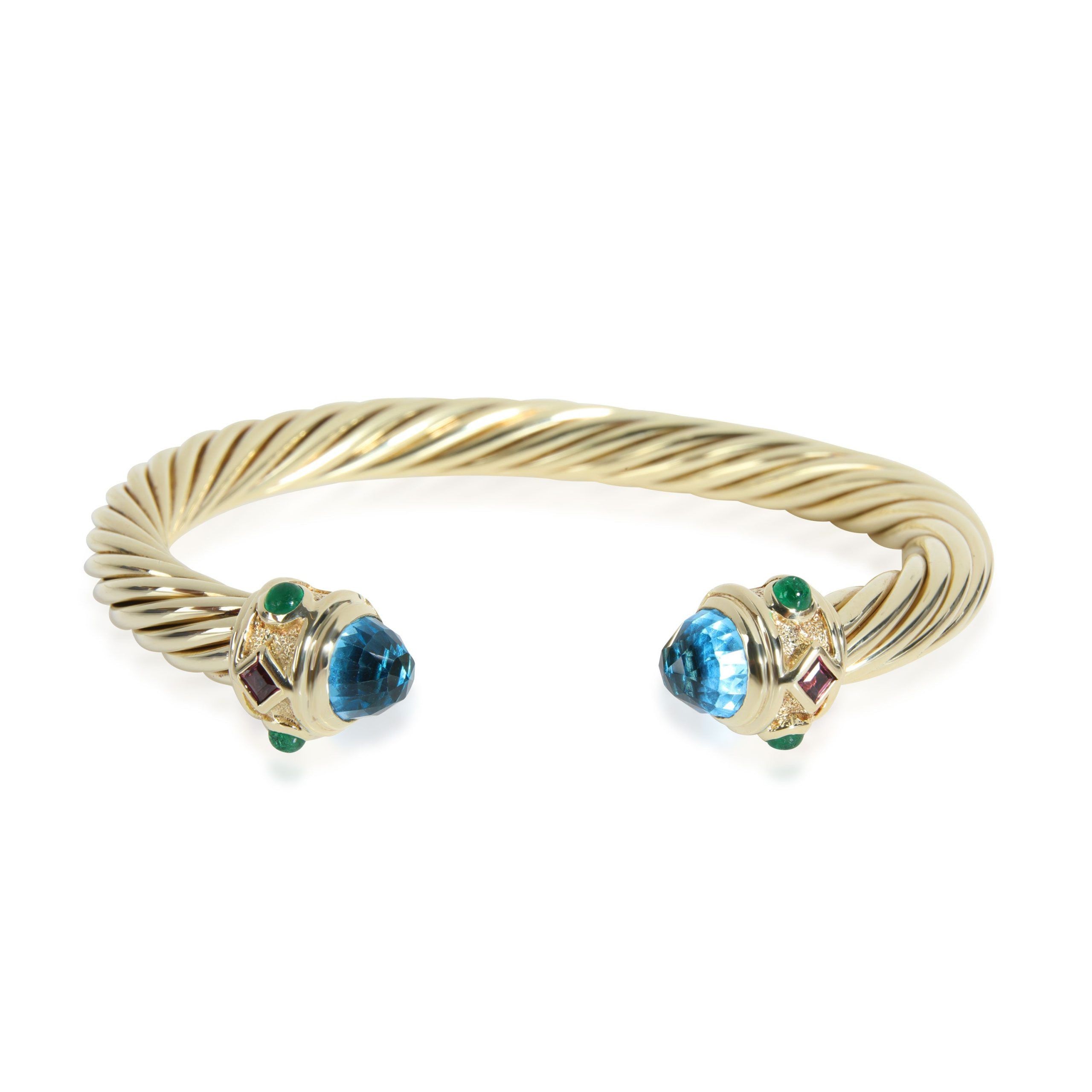 David Yurman Renaissance Blue Topaz Bangle in 14K Yellow Gold