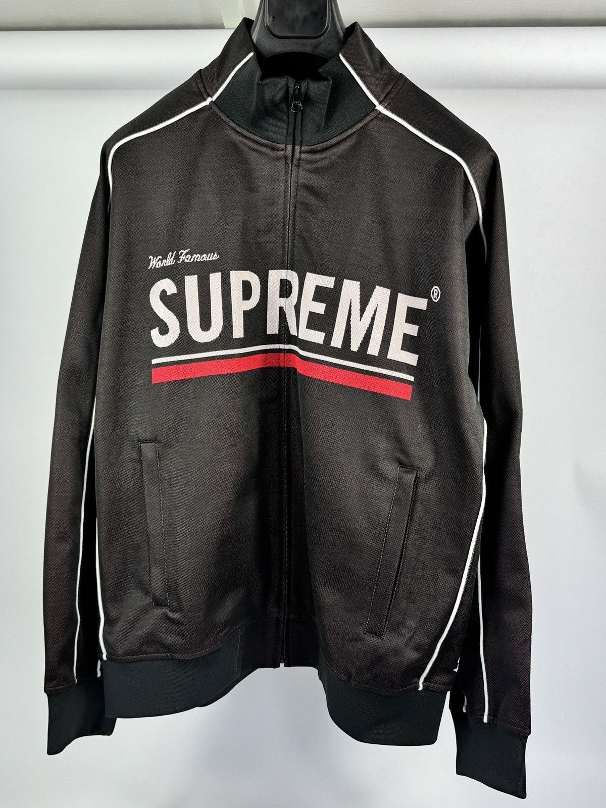 Supreme LOGO STRIPE ZIP UP TRACK JACKET Size US XL / EU 56 / 4 - 1 Thumbnail