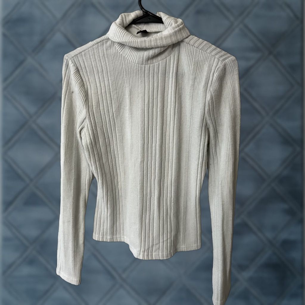 Shein SHEIN Women's White Knit Turtleneck Drop Shoulder Pullover Sweater XL Size XL / US 12-14 / IT 48-50 - 1 Thumbnail