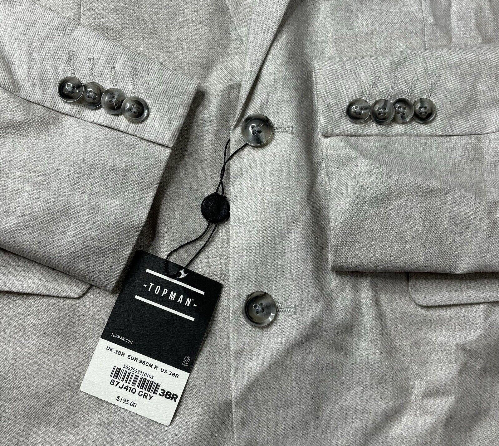 Topman Topman Hylan Blazer Jacket Mens 38R Linen Blend Handkerchief Size 36R - 7 Thumbnail