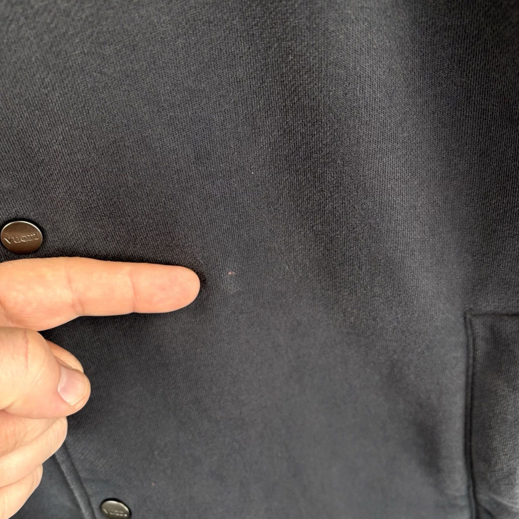 Vuori Vuori Bomber Jacket Mens XL Navy Fleece Snap Front Stand-Up Collar Size US XL / EU 56 / 4 - 4 Thumbnail