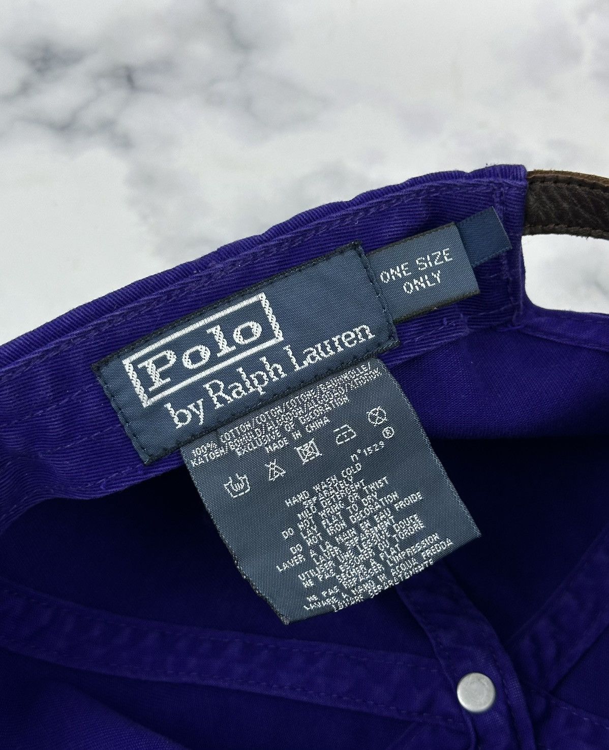 Polo Ralph Lauren Polo Ralph Lauren Vintage Hat Cap Purple Leather Strap Rare Size ONE SIZE - 6 Thumbnail