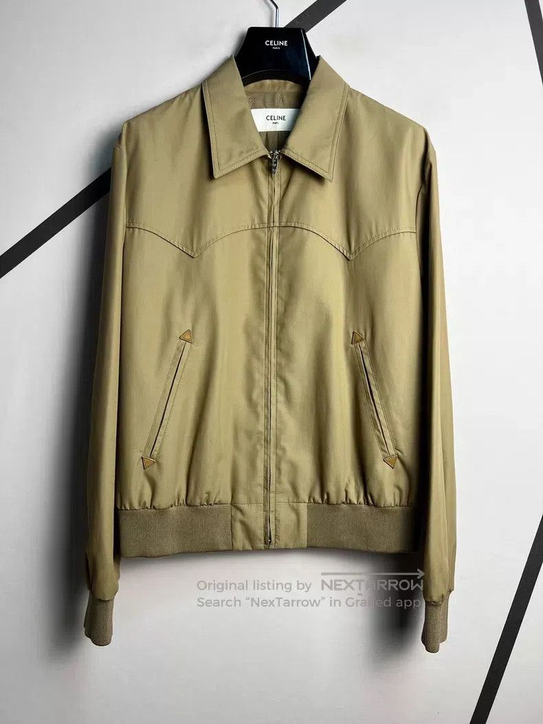 Celine CELINE Khaki Western Arrow Zipper Jacket i Size US XL / EU 56 / 4 - 1 Thumbnail