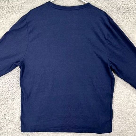 Life is Good Life is Good Henley Shirt Adult XL Blue Long Sleeve Mens Regular Sleeves Breathable Solid Cotton T-Shirt Size US XL / EU 56 / 4 - 3 Thumbnail