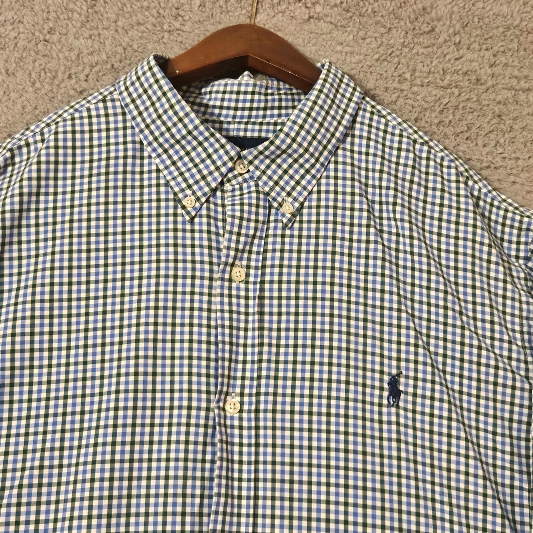 Ralph Lauren Ralph Lauren Performance Long Sleeve Shirt Mens 2XL Blue Classic Fit Gingham Check Size US XXL / EU 58 / 5 - 2 Thumbnail