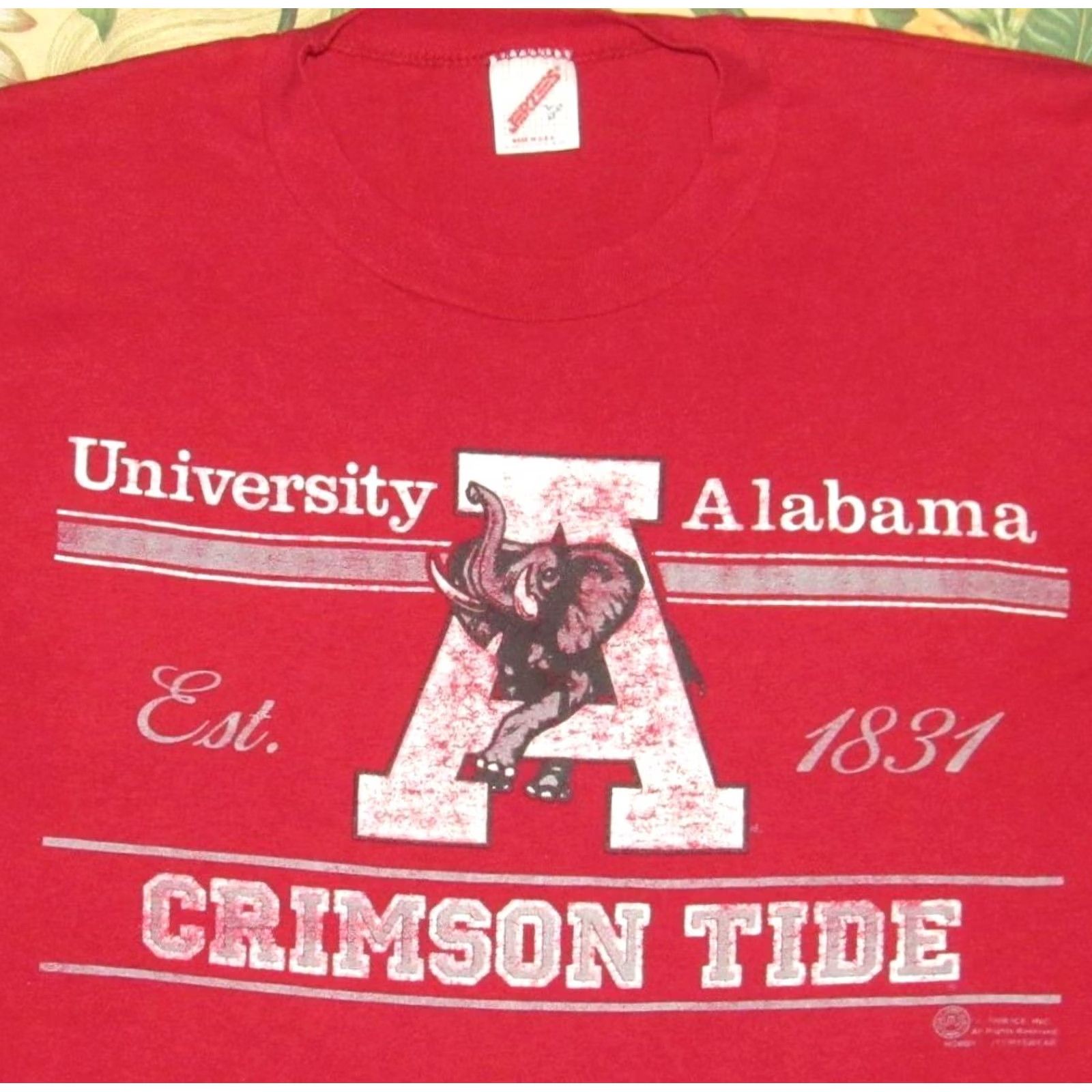 Jerzees Vtg 1988 ALABAMA Crimson Tide Short Sleeve T Shirt Large L Mens Red Jerzees Size US L / EU 52-54 / 3 - 2 Thumbnail